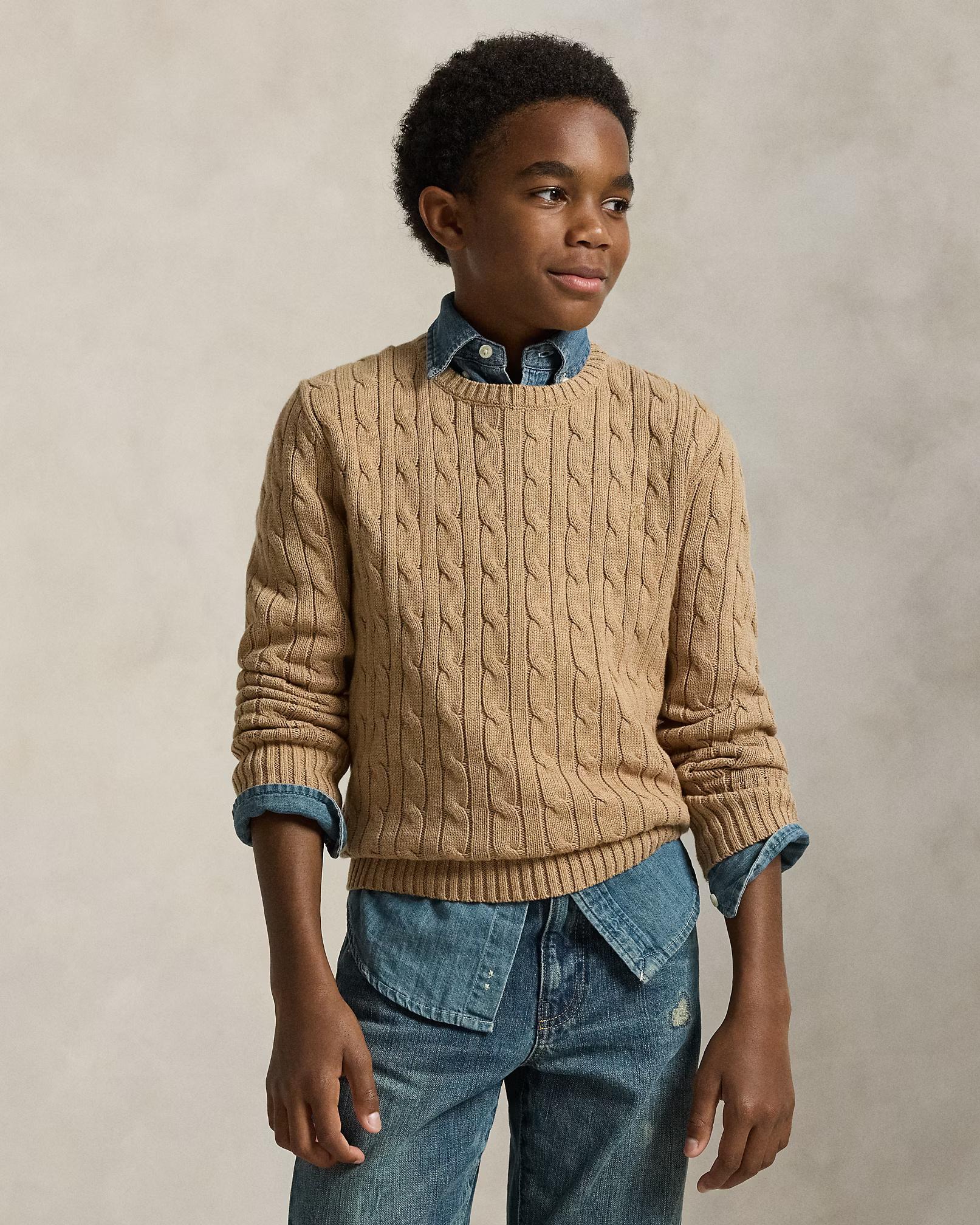 Maglia in cotone a trecce 322702674 082 POLO RALPH LAUREN 