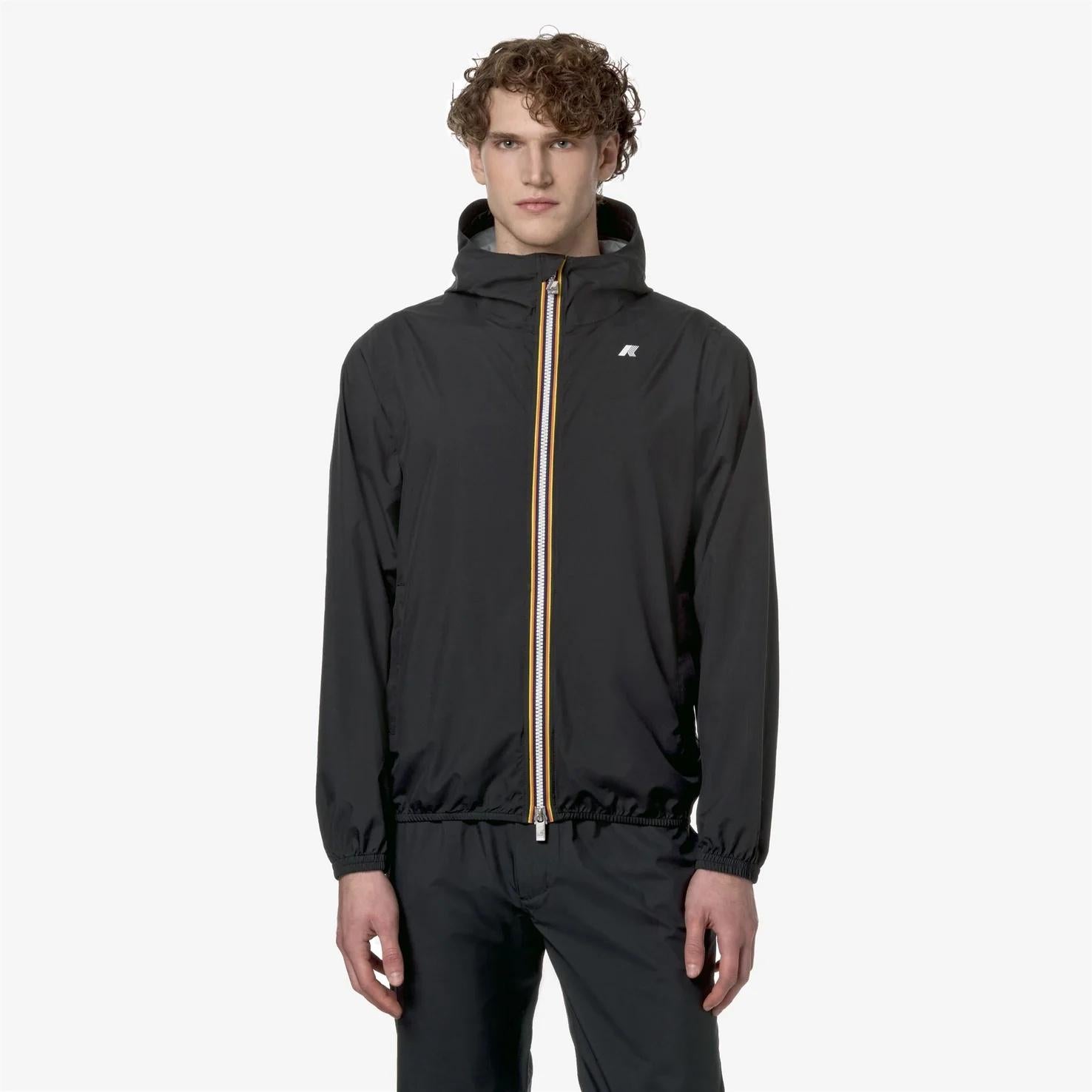 Giacca impermeabile da uomo slim fit nero per condizioni meteorologiche variabili K5127QW USY K-WAY 