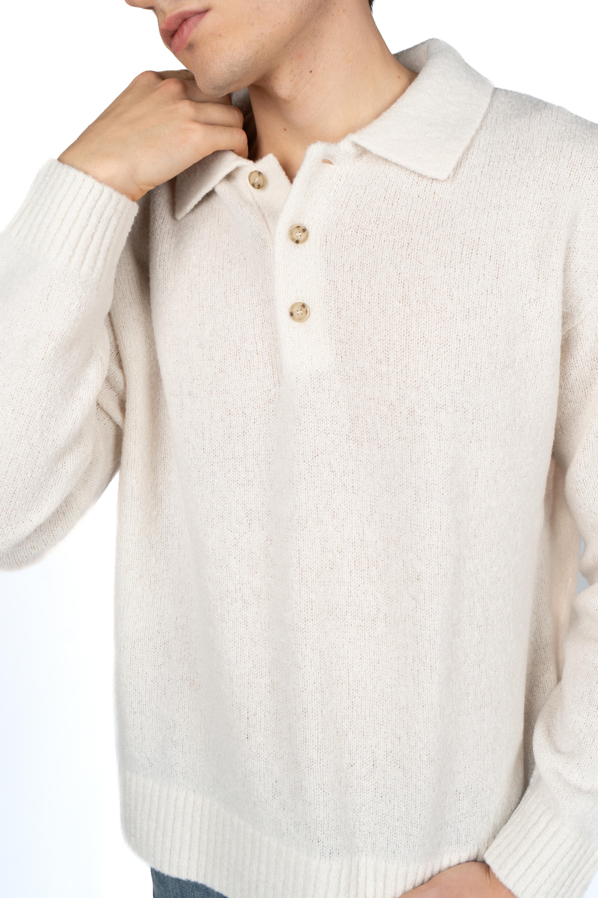 Maglione in lana vergine con colletto polo 50549990 131 BOSS 