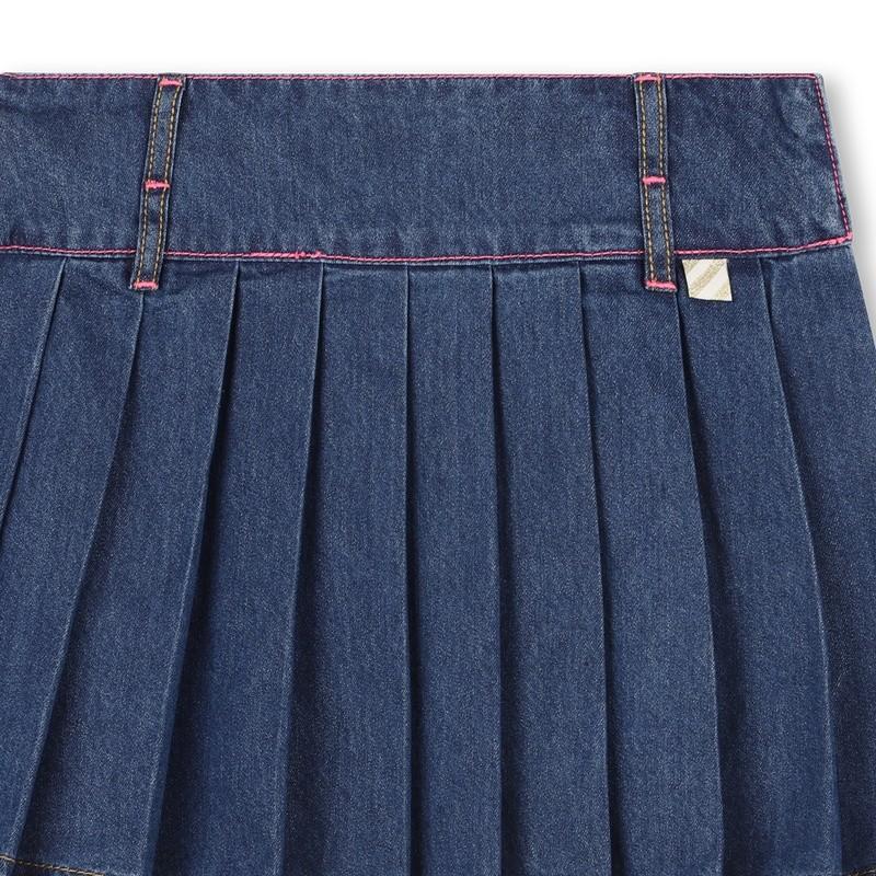 Gonna in denim plissettato U21322 Z10A BILLIEBLUSH 