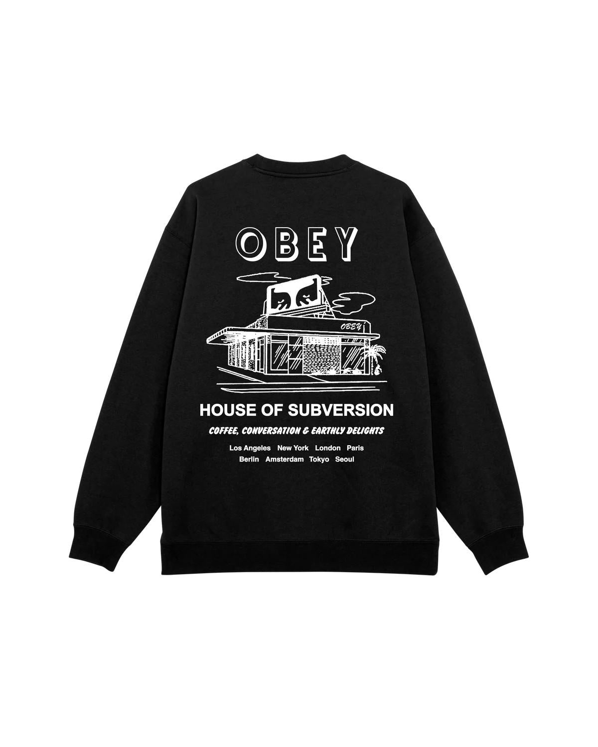Felpa House of Subversion Premium Crewneck 112864195 BLK OBEY 