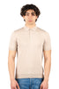 Fresh cotton beige knitted polo shirt