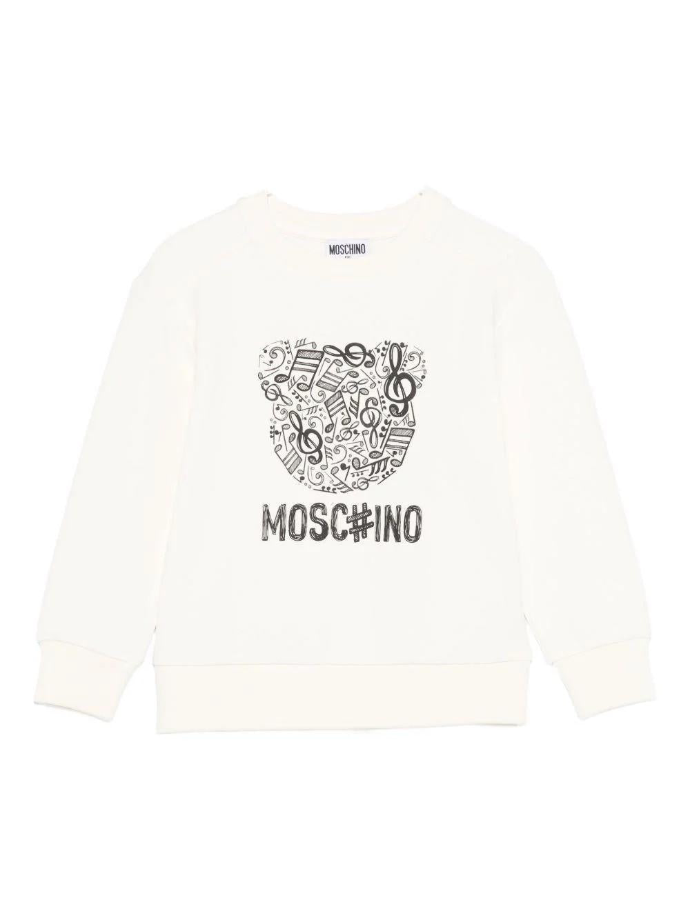 Felpa con stampa bear HMF099LDA58 10123 MOSCHINO KID 