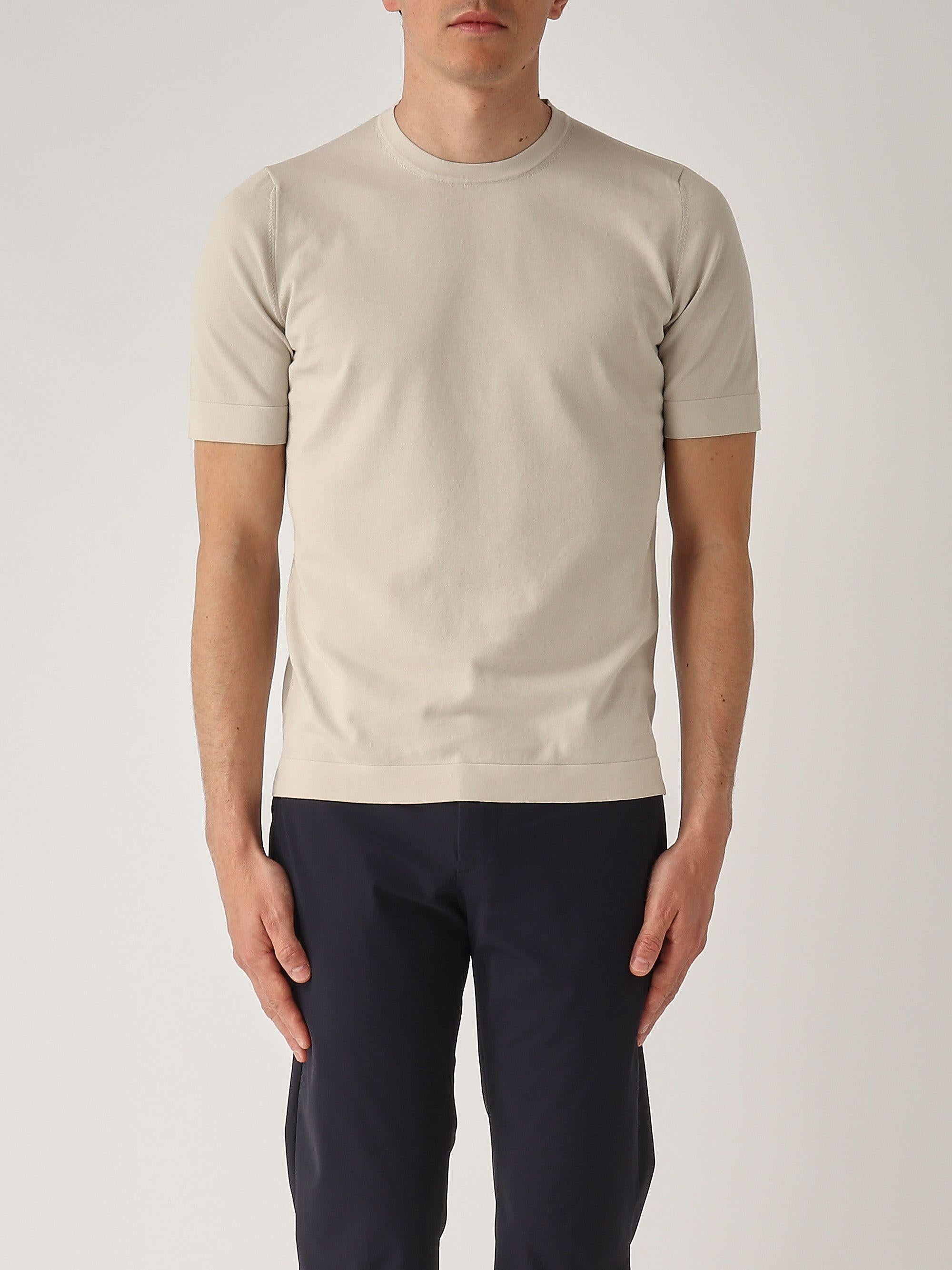 T-shirt in maglia vintage cotone organico beige  43168/21820 011 GRAN SASSO 