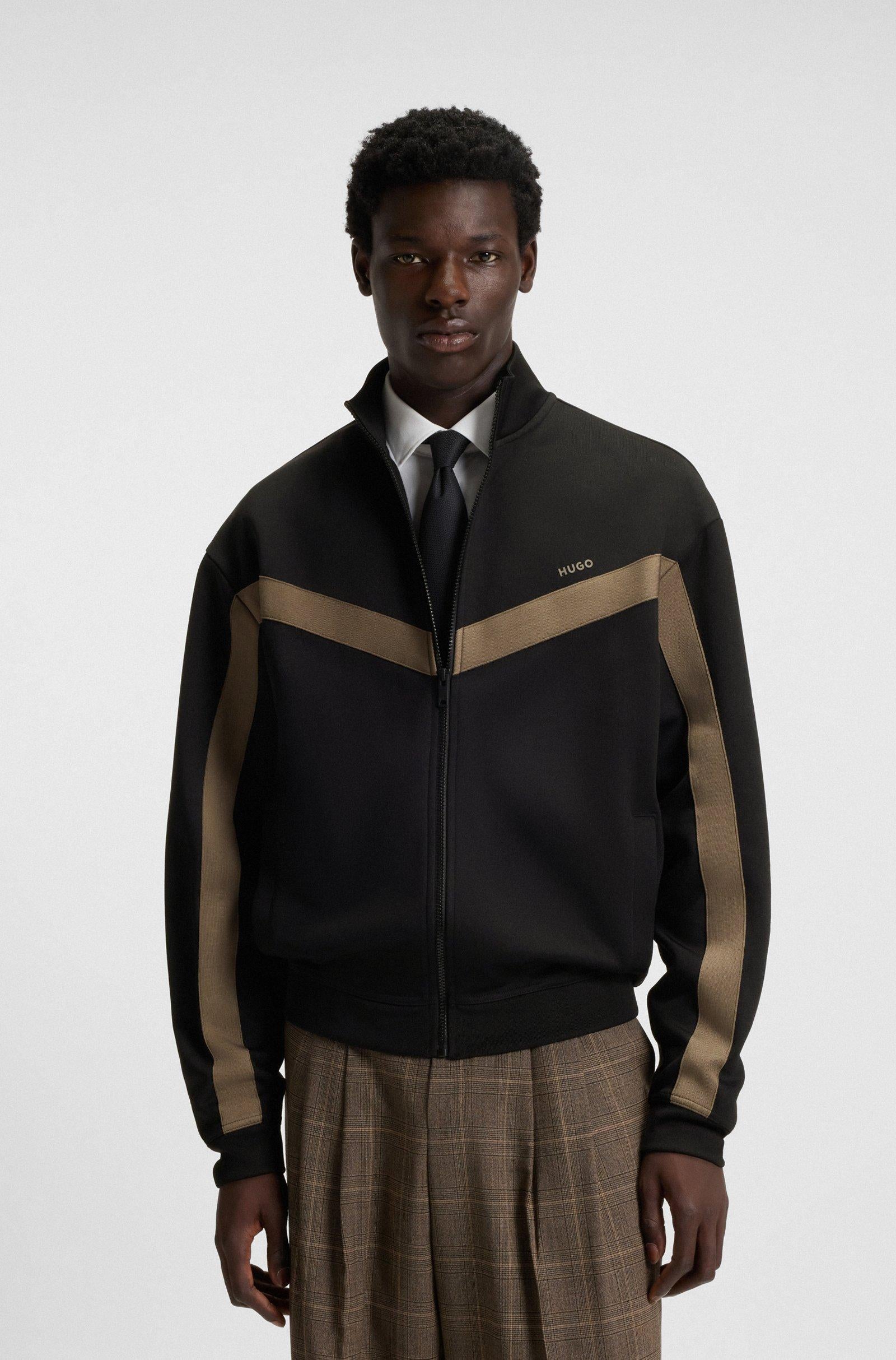 Felpa con zip e nastro chevron 50549418 001 HUGO 