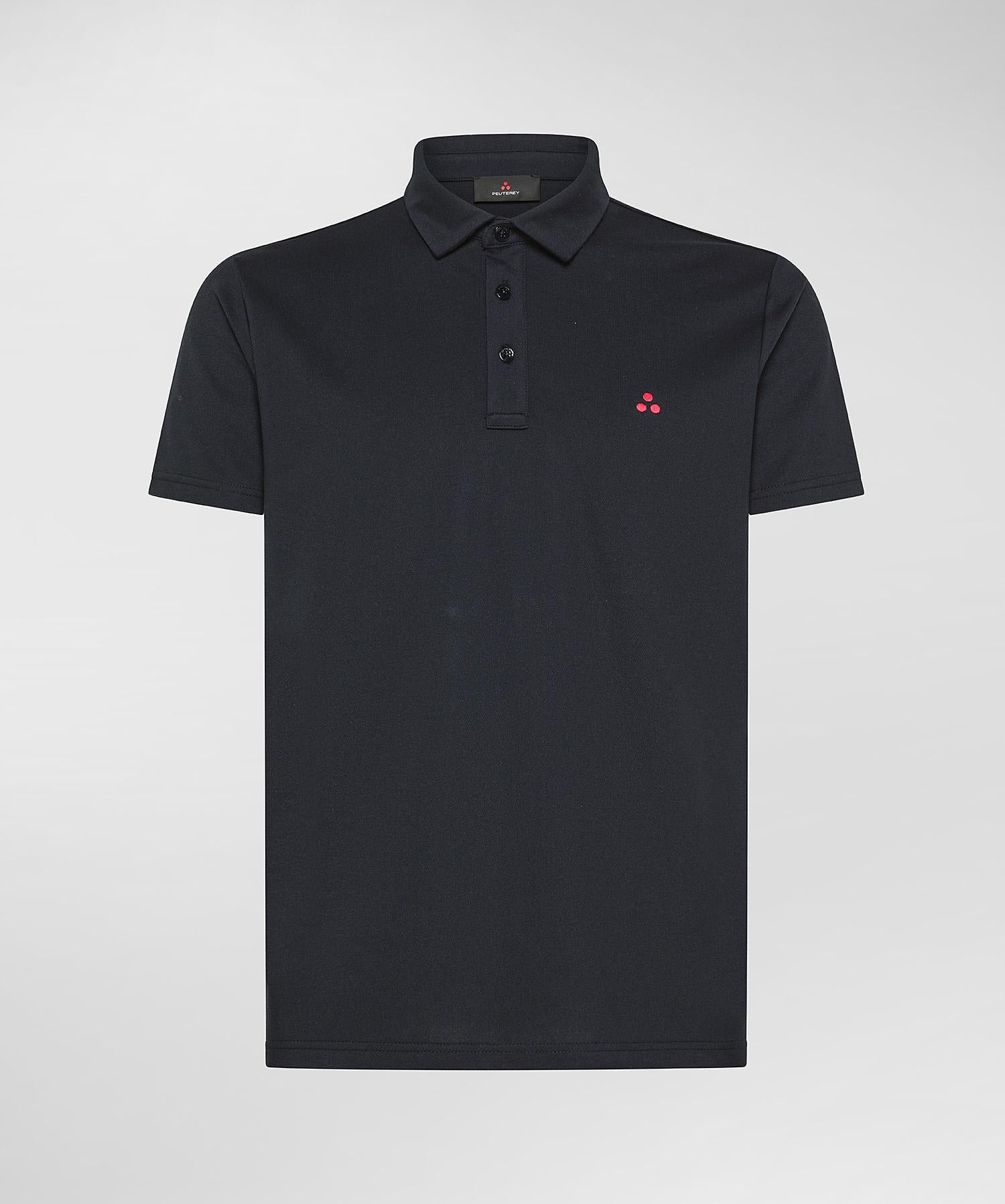 Mezzola 02 Polo in Piqué di cotone stretch blu grafite PEU5471 215 PEUTEREY 