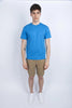 Crew neck T-shirt with blue logo