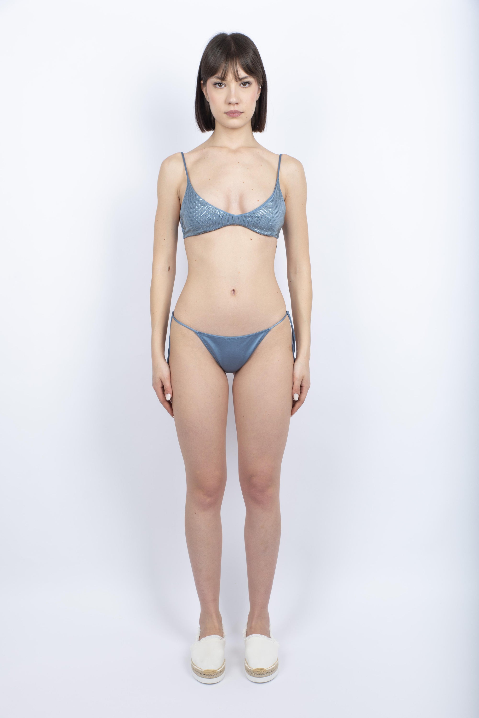 Bikini azzurro a bralette Paloma Marielle con decorazione in strass PALO001MRL0001 00350H MC2 SAINT BARTH 
