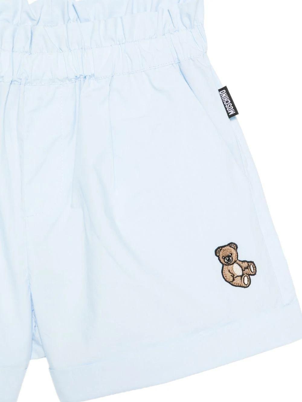 Shorts con vita elasticizzata HDQ01YLLA10 40543 MOSCHINO KID 