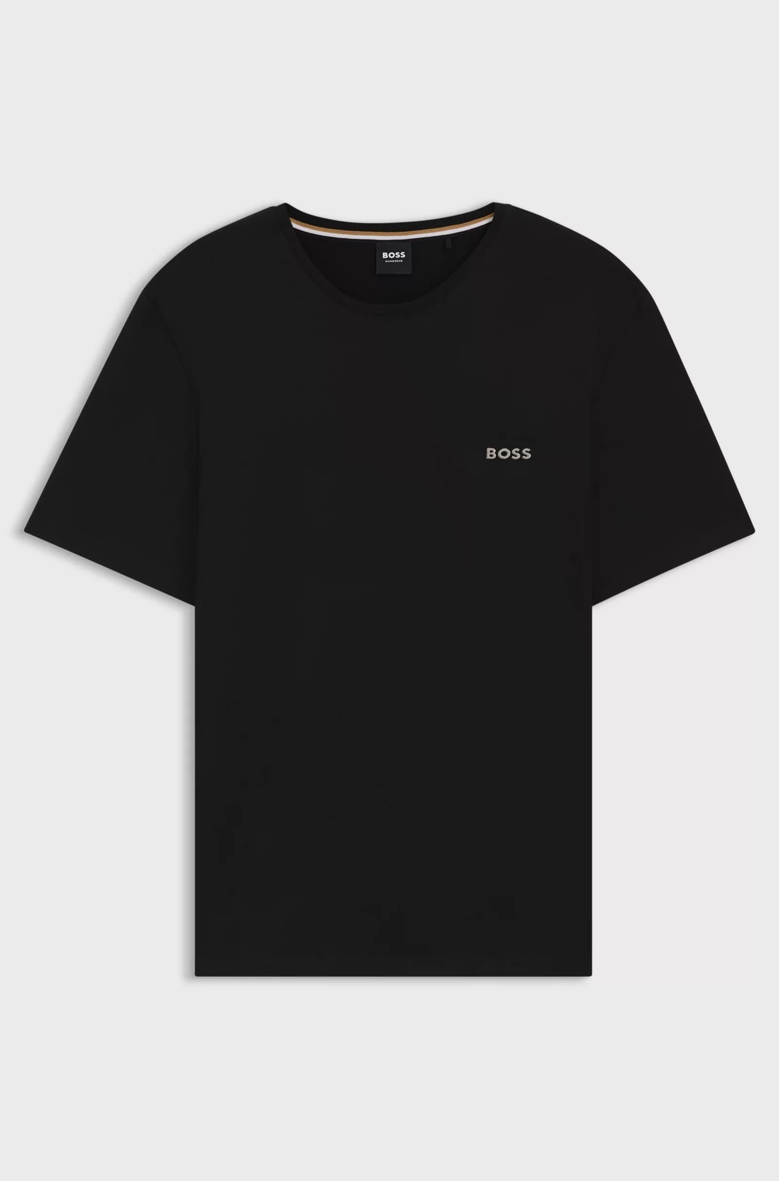 T-shirt in cotone elasticizzato con logo ricamato 50515391 001 BOSS 