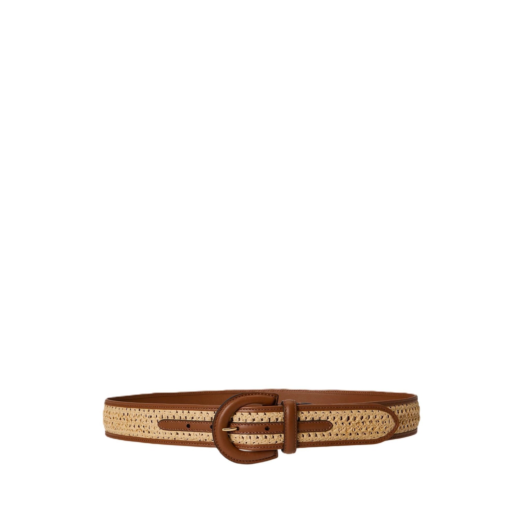 Citnura Crescent buckle straw-leather 412P10209 001 LAUREN ACCESSORIES 