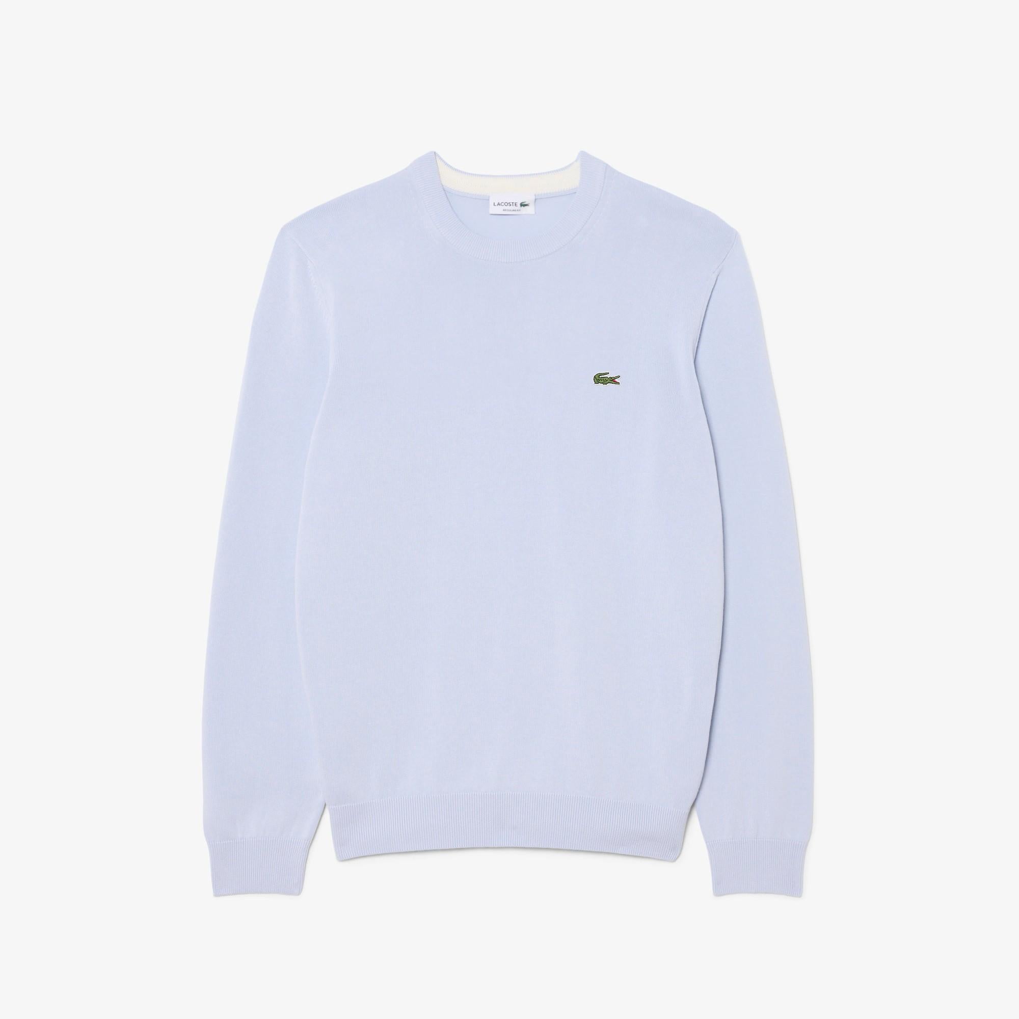 Pullover girocollo monocromatico in cotone AH1985 J2G LACOSTE 