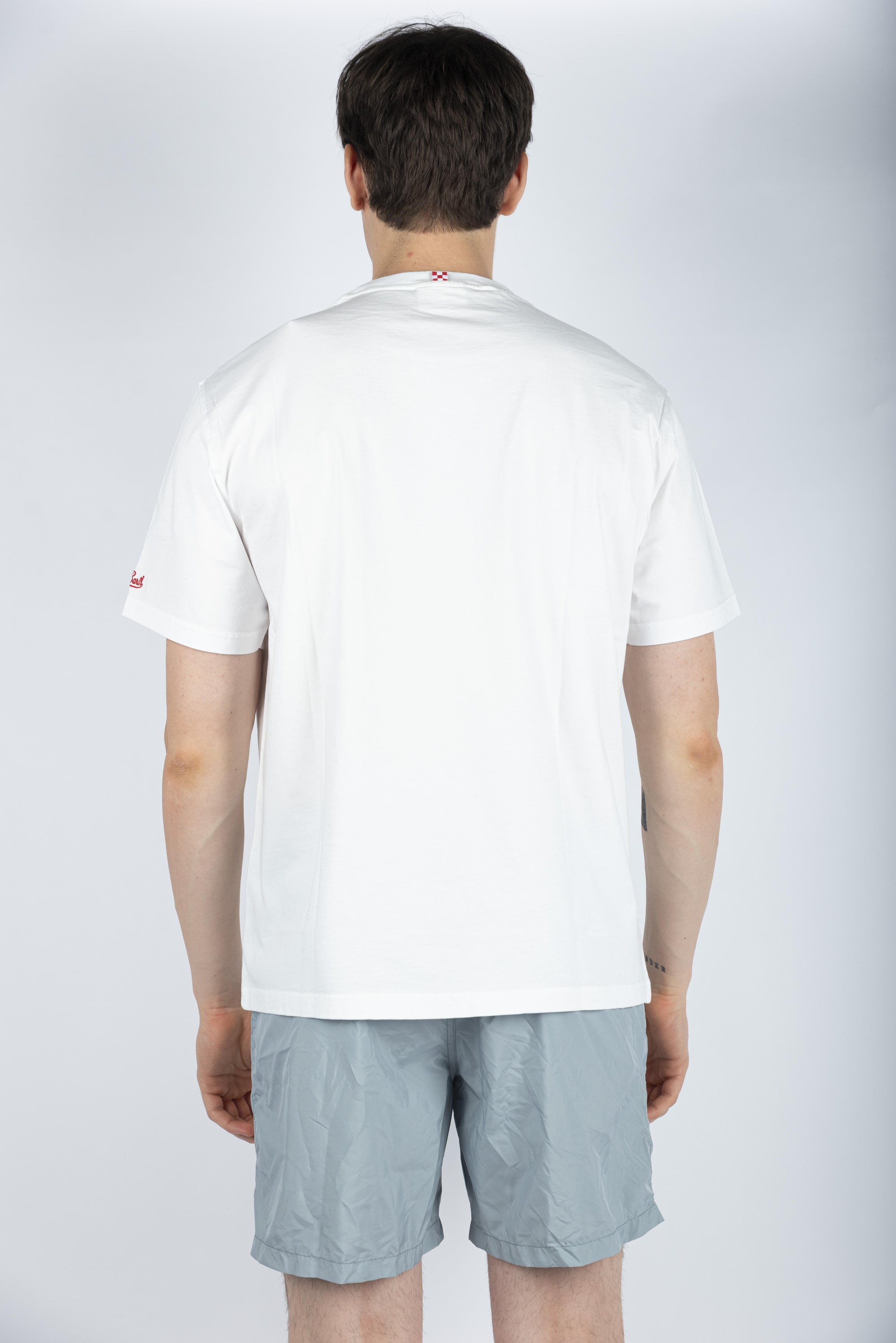 T-shirt in cotone con ricamo Weekend Mood Vespa bianco Special Edition TSHM001 02653H MC2 SAINT BARTH 