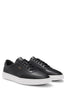 Sneakers in pelle rivestita con logo color oro