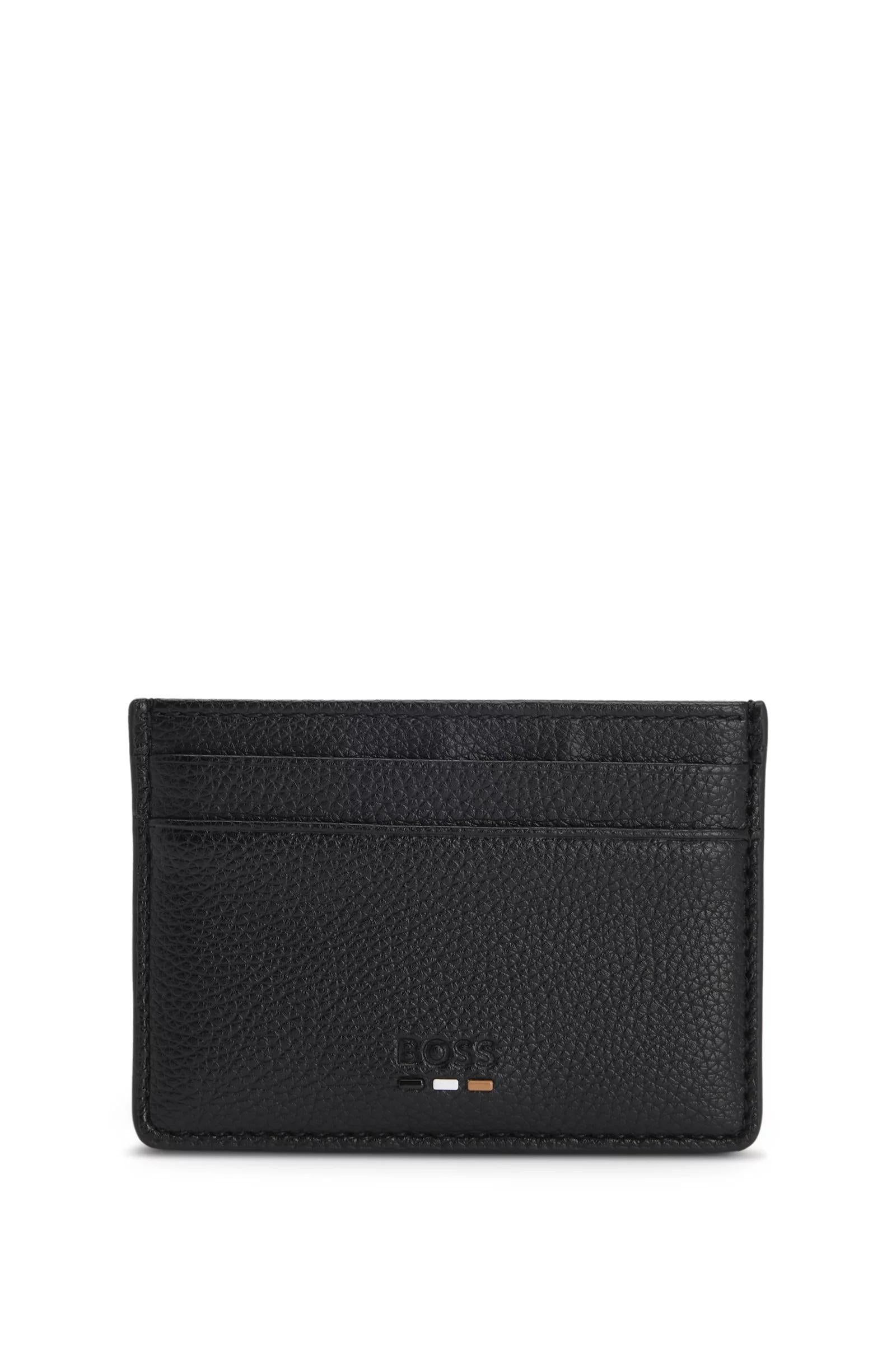 Portacarte in ecopelle martellata con finiture con logo 50536513 001 BOSS ACCESSORIES 