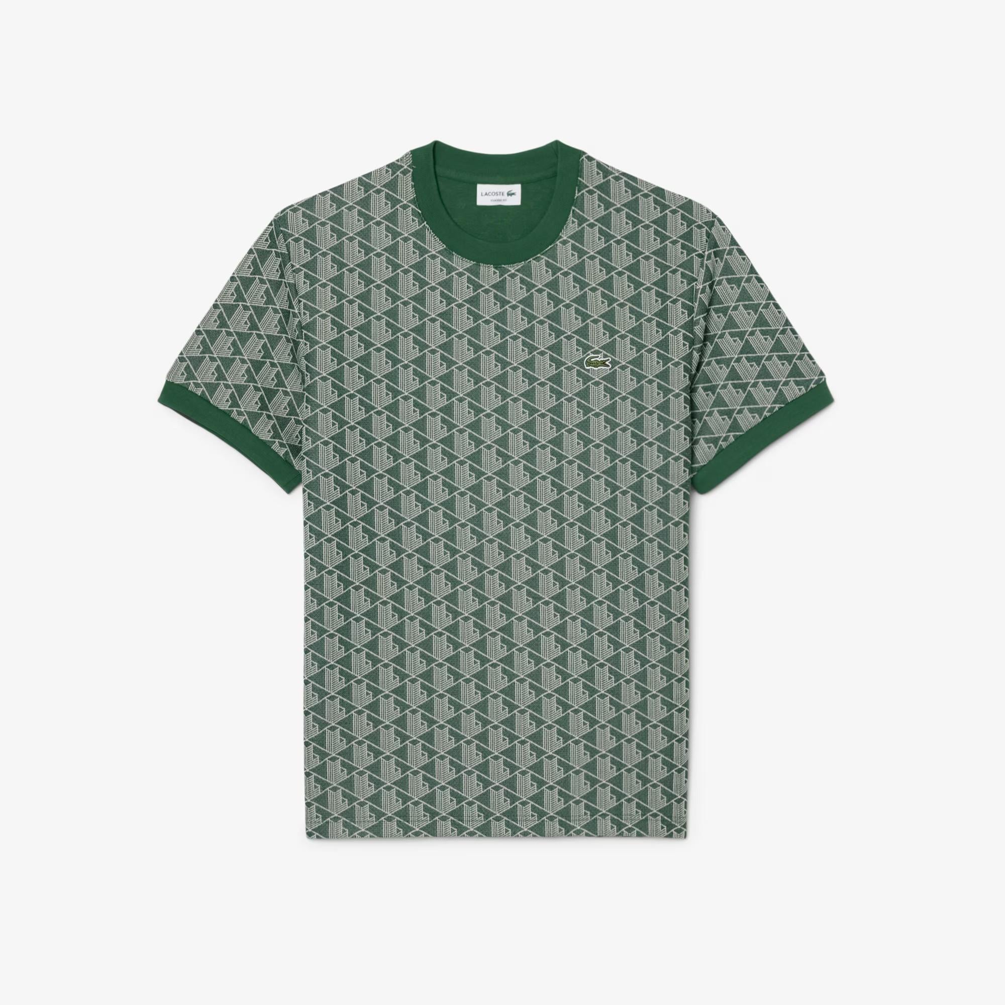 T-shirt slim fit con monogramma jacquard TH1197 D1R LACOSTE 