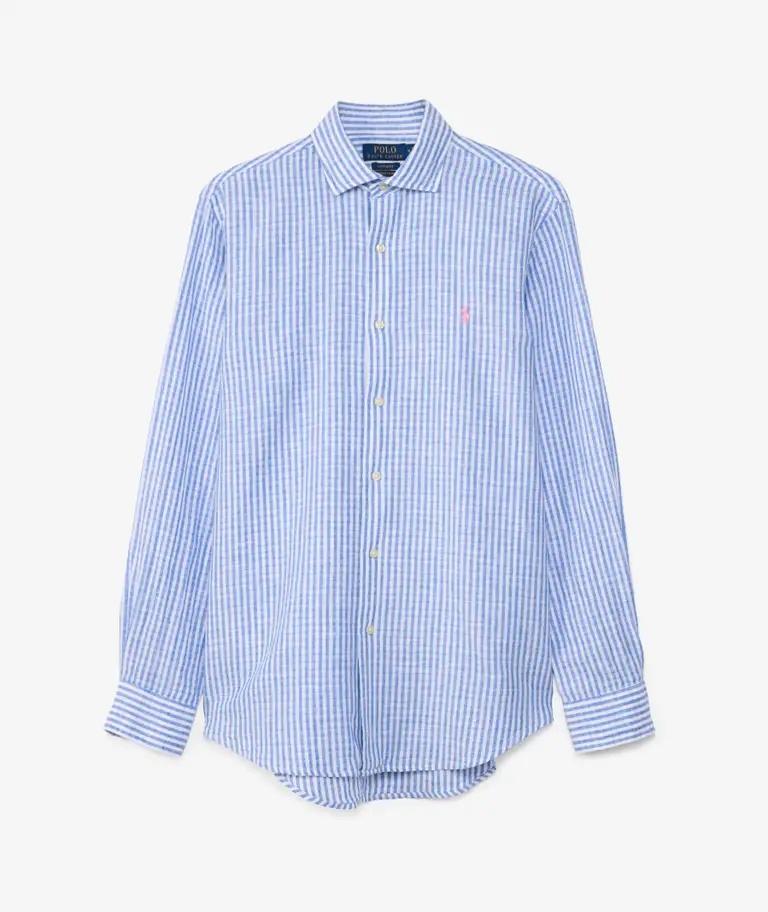 Camicia in lino a righe con pony ricamato 710B16700 001 POLO RALPH LAUREN 
