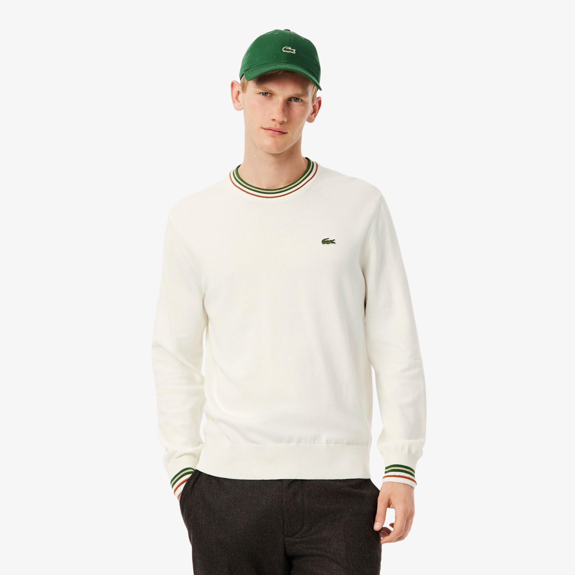 Maglione in jersey di cotone a righe AH5158 X0N LACOSTE 