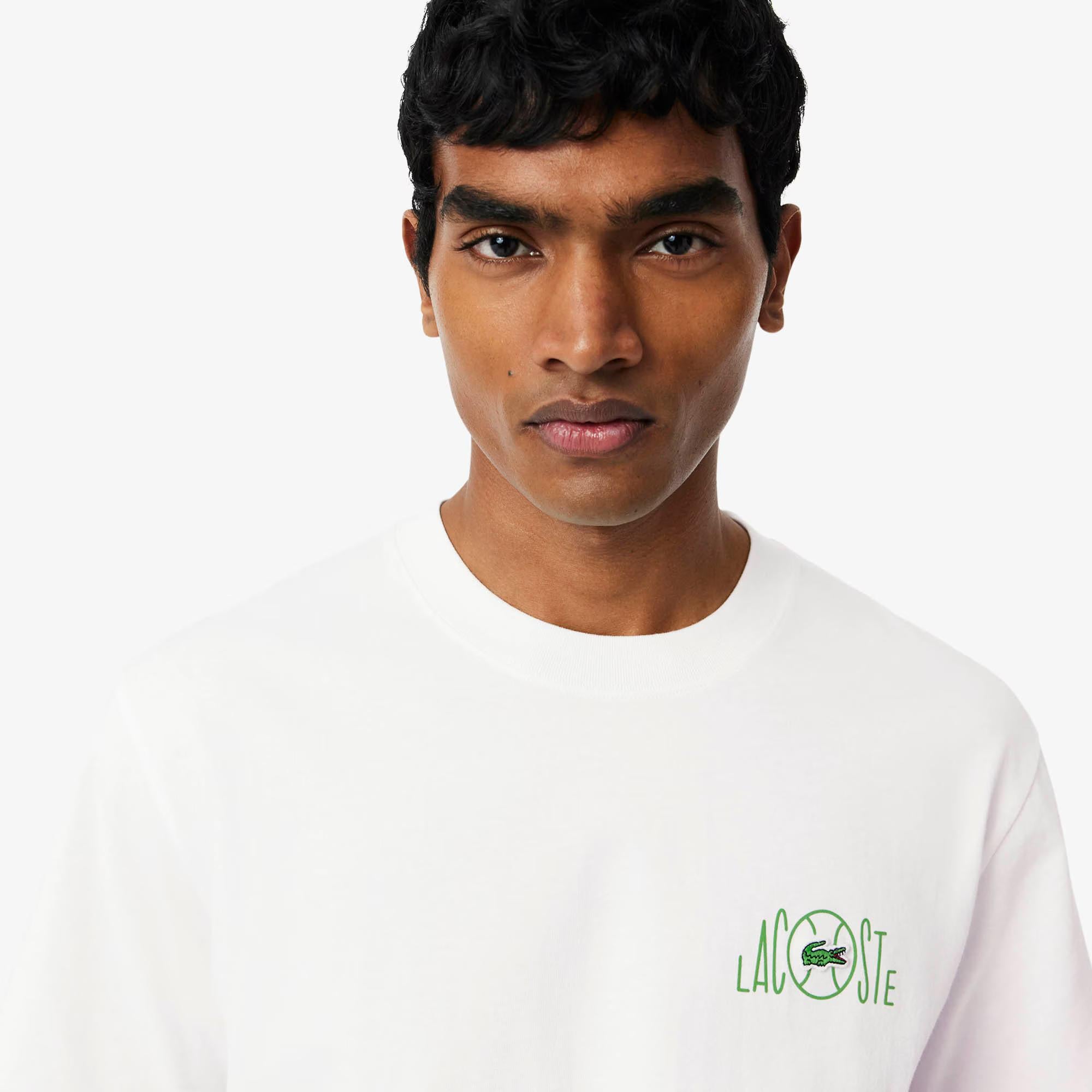 T-shirt in cotone con stampa TH2197 70V LACOSTE 