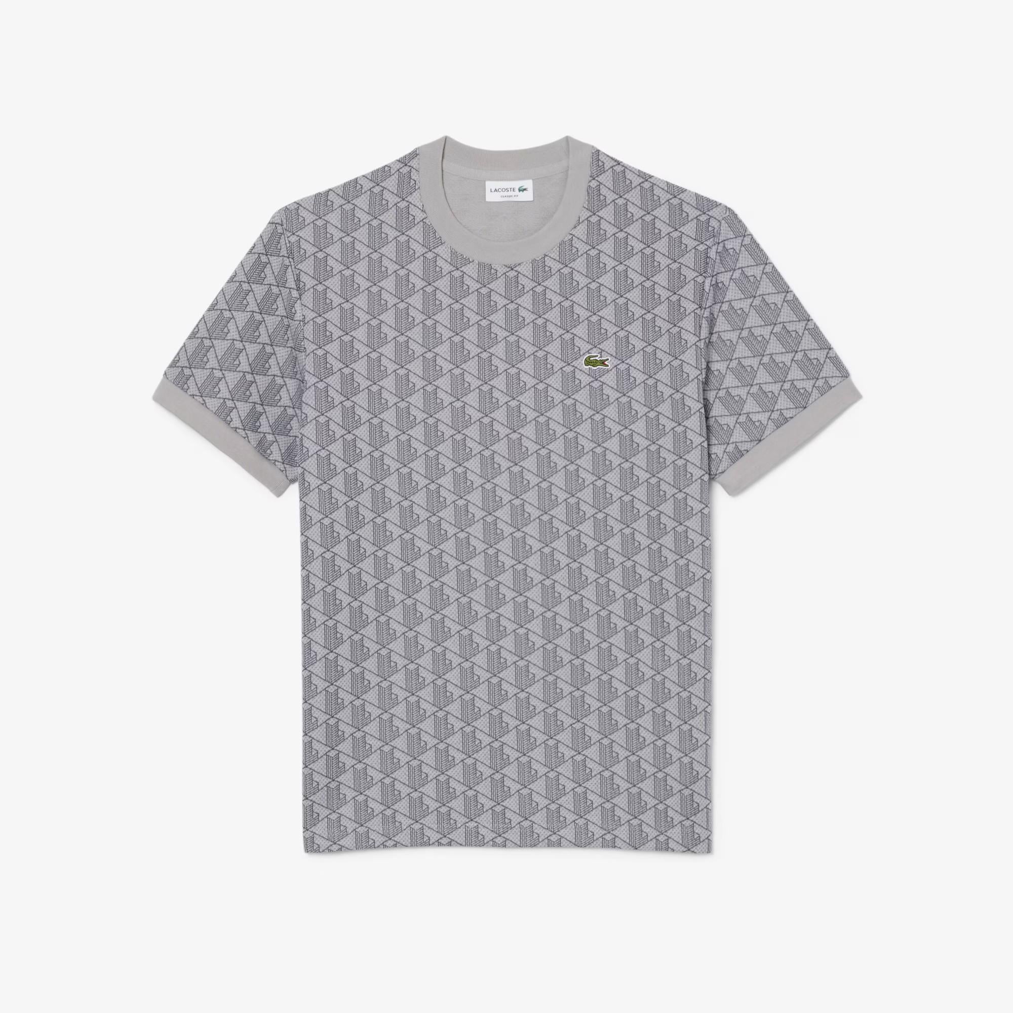 T-shirt slim fit con monogramma jacquard TH1197 41I LACOSTE 