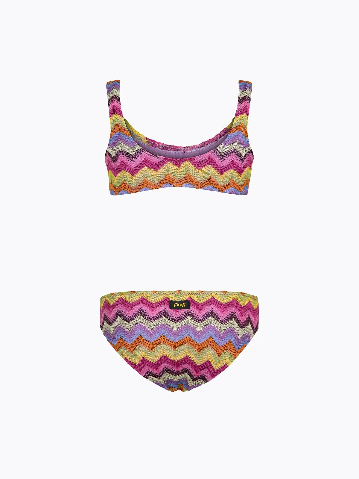 Bikini Bambina F**K Top con Slip Fisso Multicolor FJ26SG0611 MC F**K 