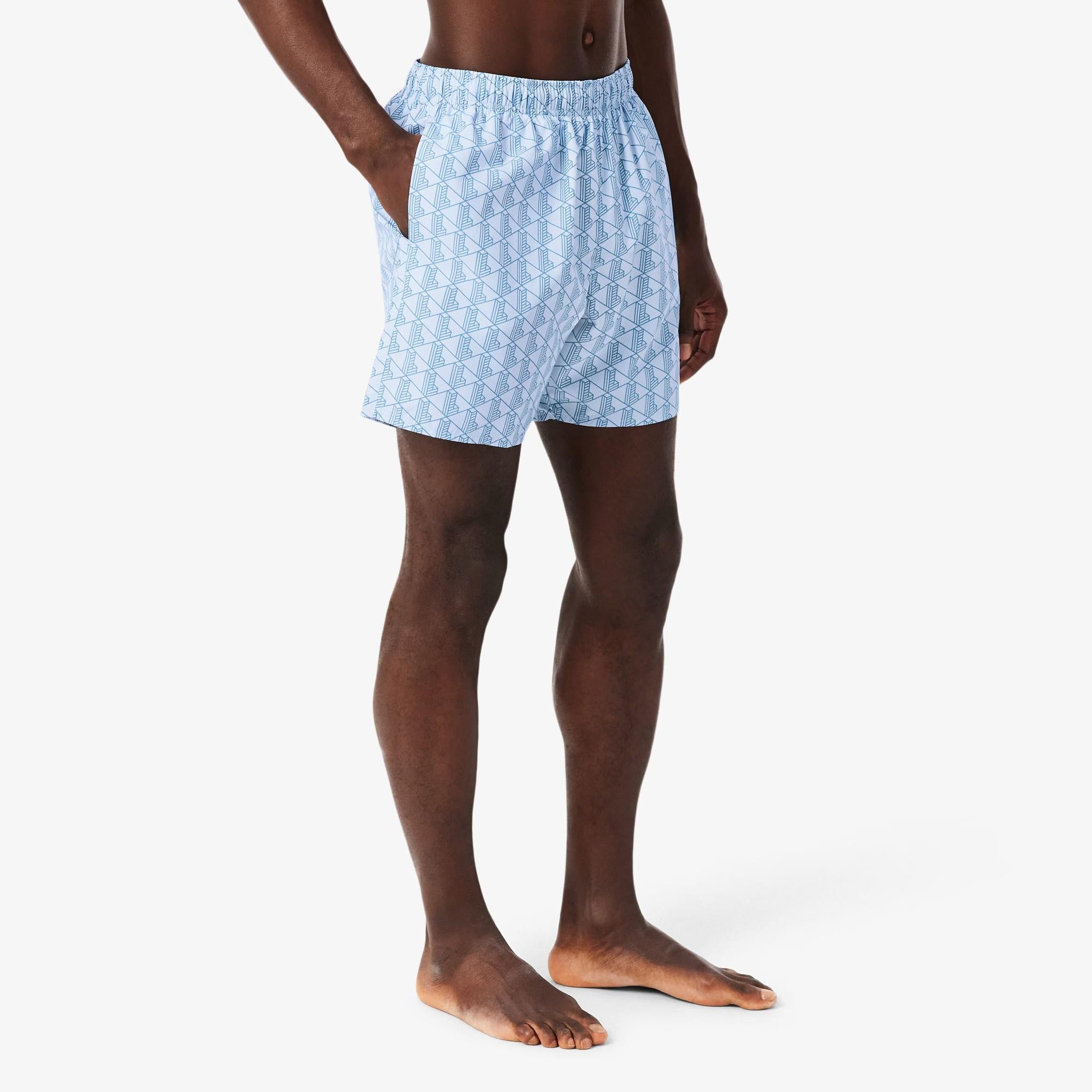 Boxer mare midi con stampa con monogramma MH9086 3IJ LACOSTE 