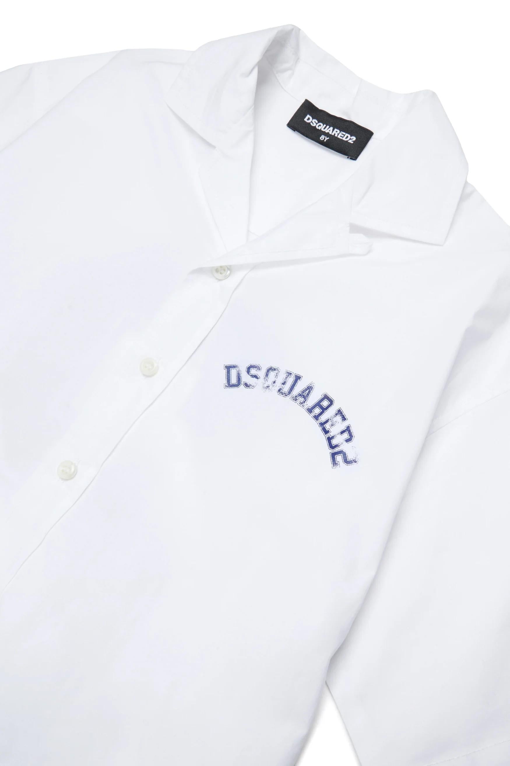 Camicia manica corta con logo DQ3223D007D DQ100 DSQUARED2 