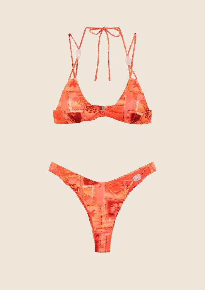 Bikini Top con Slip Americano Fisso Fantasia 0711X 16 F**K 