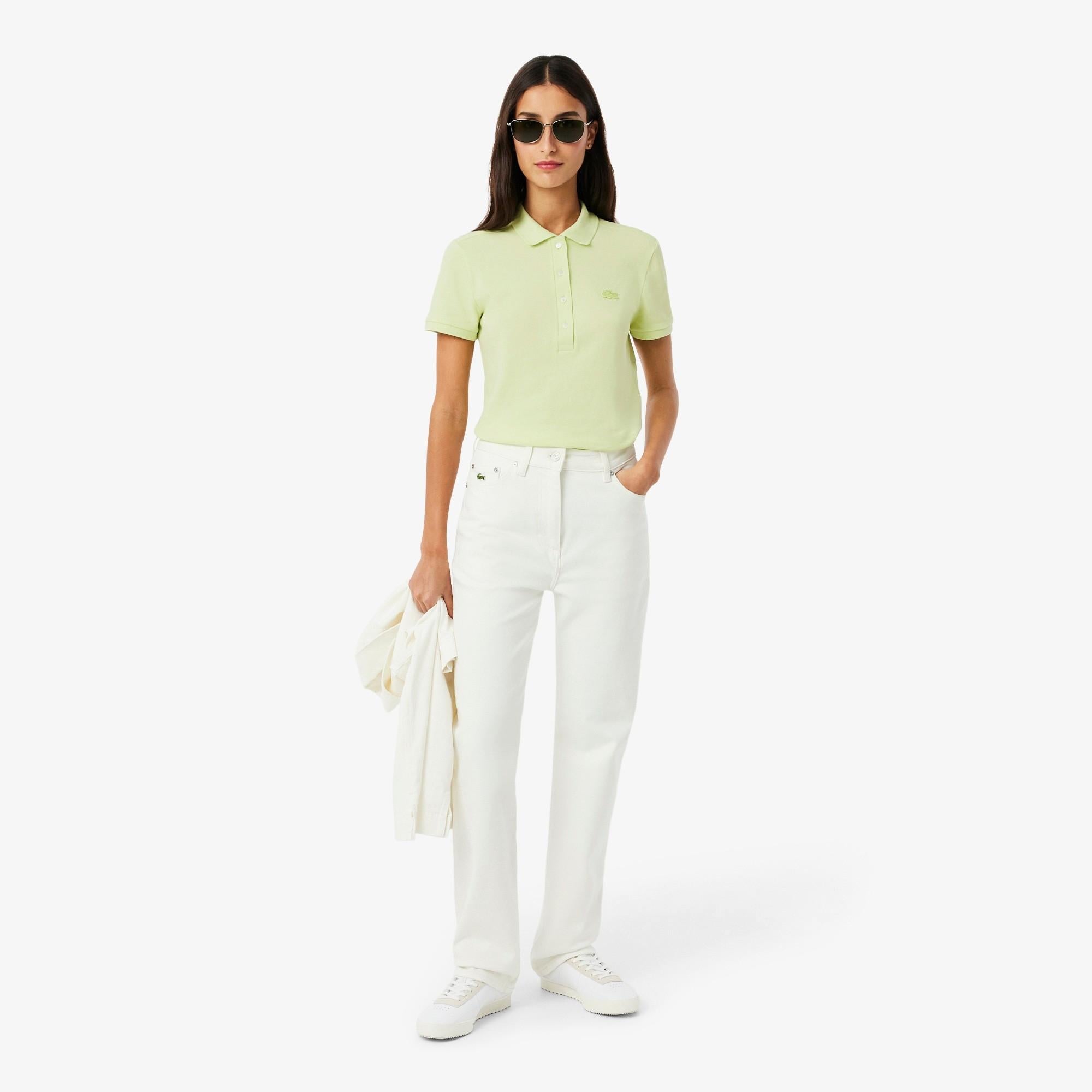Polo da donna in piqué di cotone stretch Lacoste slim fit PF5462 BIC LACOSTE 