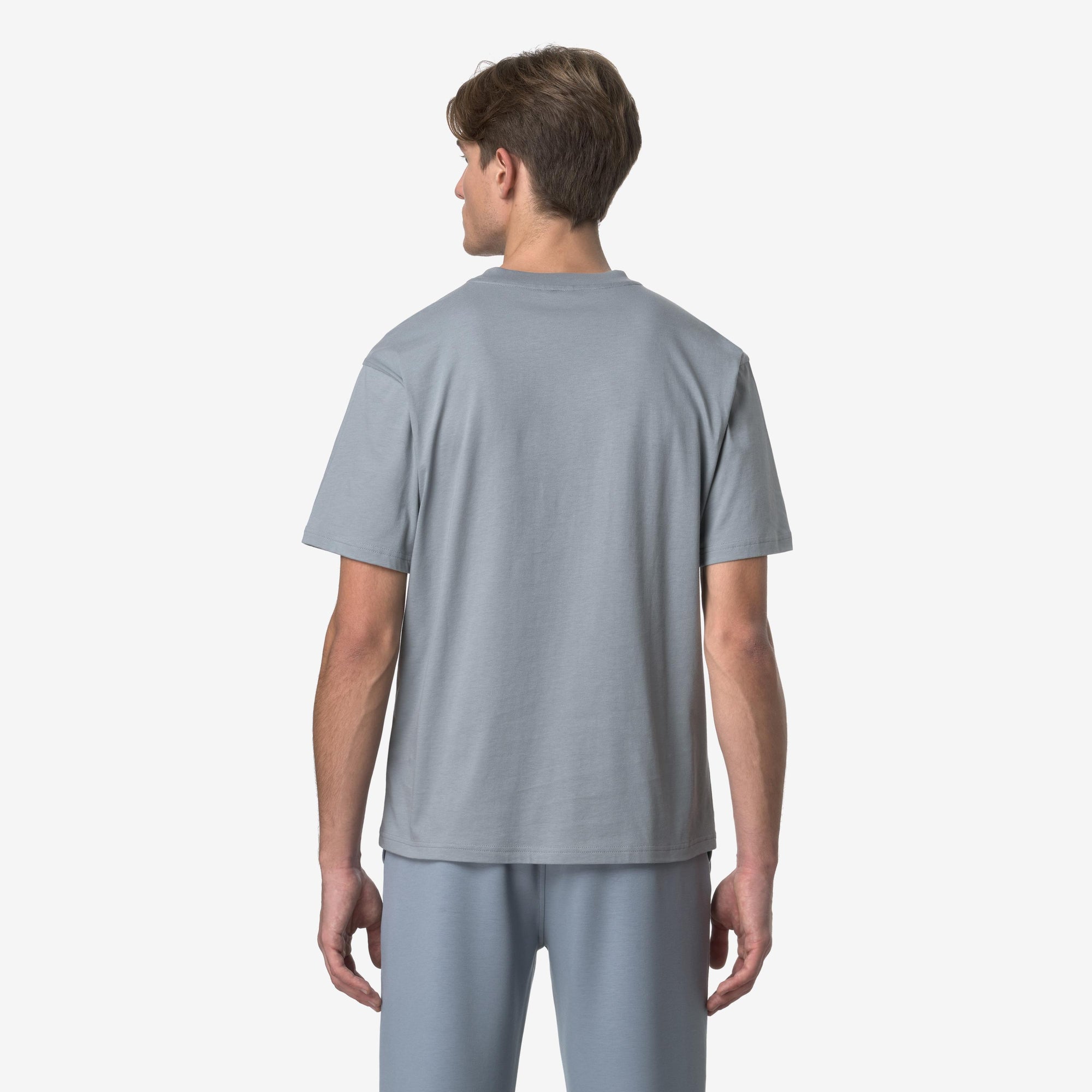 T-shirt casual da uomo in cotone grigio K3136CW WA9 K-WAY 