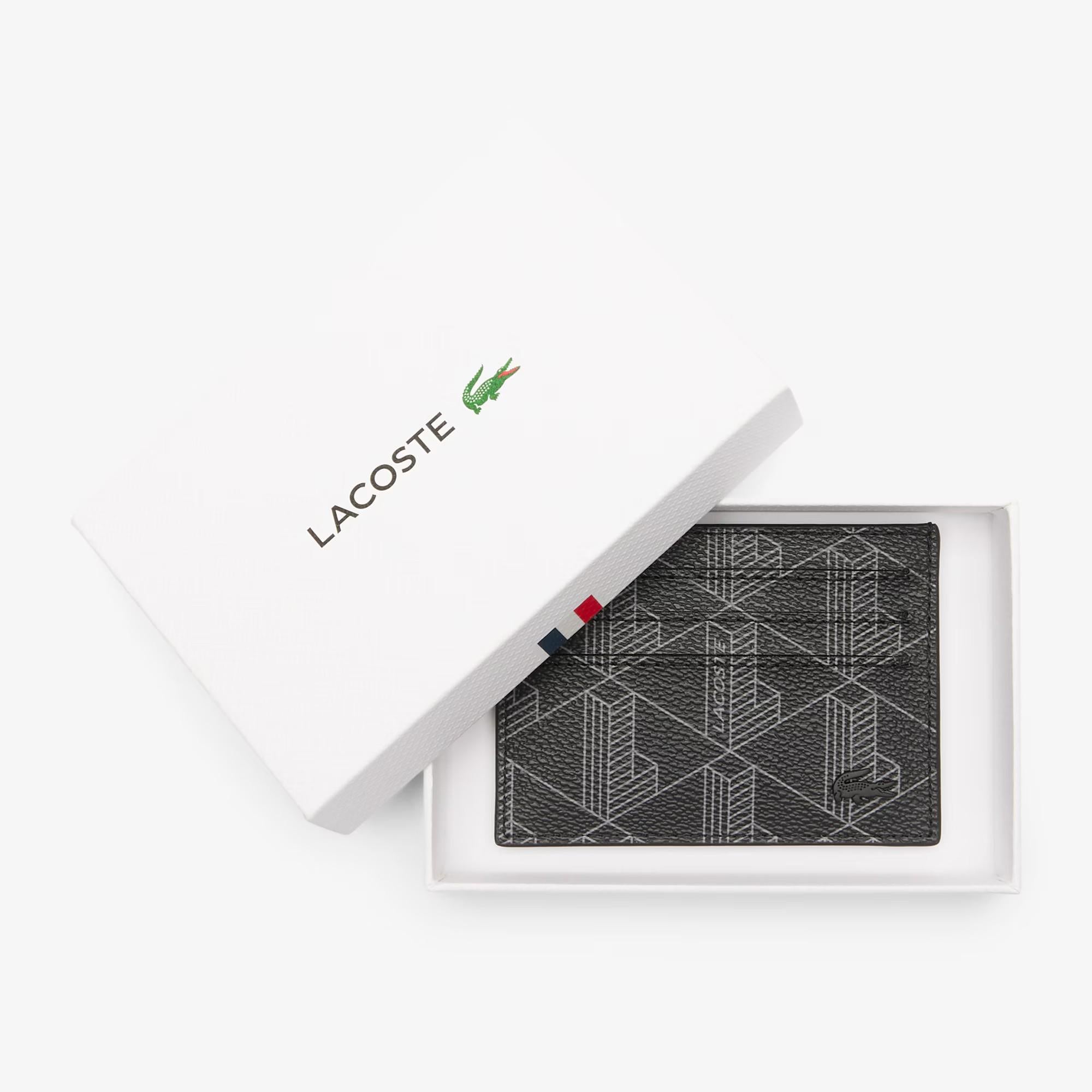 Porta carte da uomo in canvas con stampa di monogramma The Blend NH3719 H45 LACOSTE ACCESSORI 
