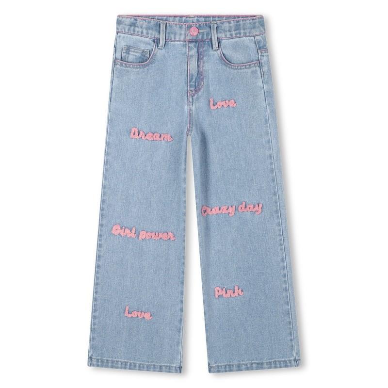 Pantaloni in denim ricamato U21591 Z18 BILLIEBLUSH 