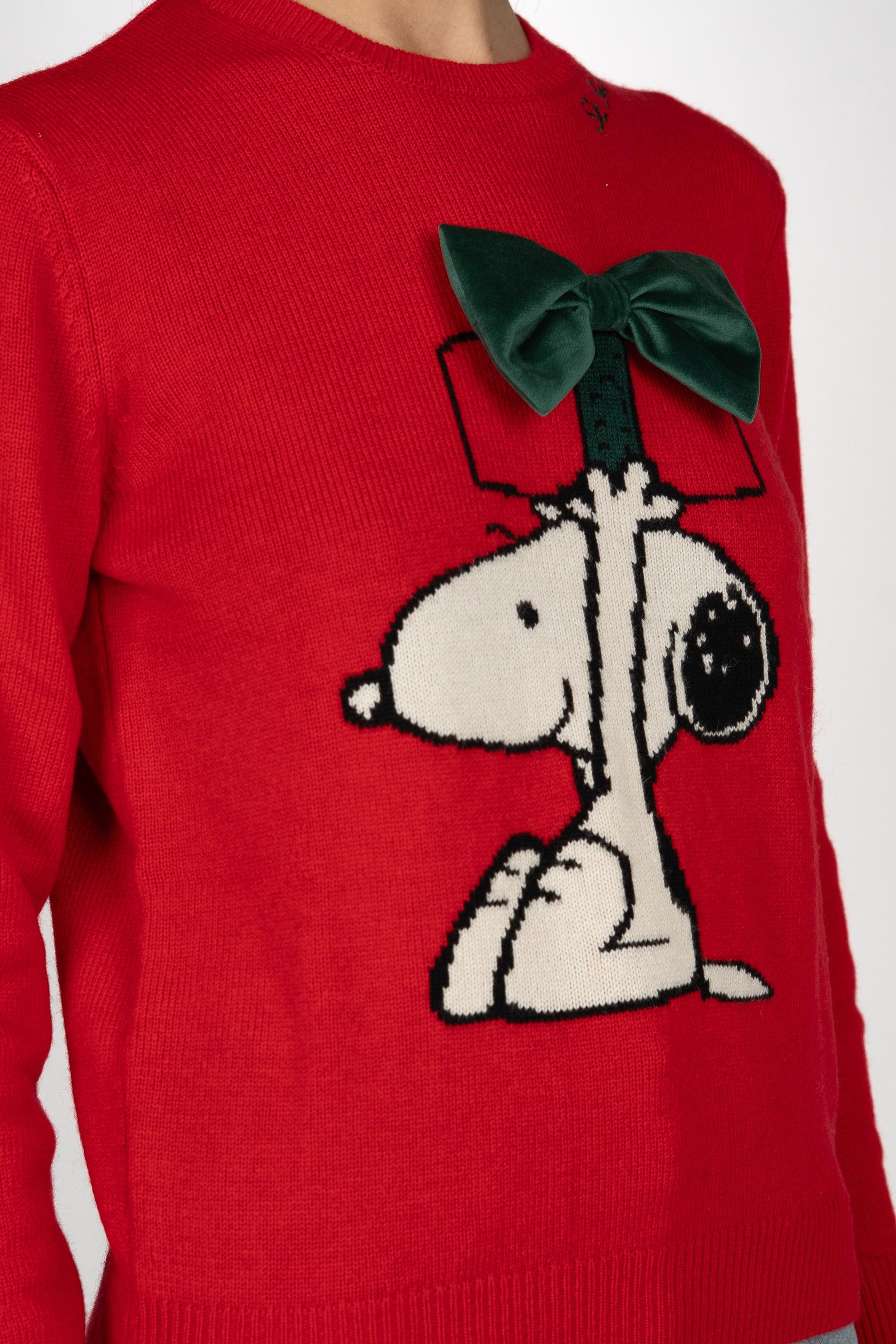 Maglione da donna con stampa Snoopy QUE0010 02260I MC2 SAINT BARTH 