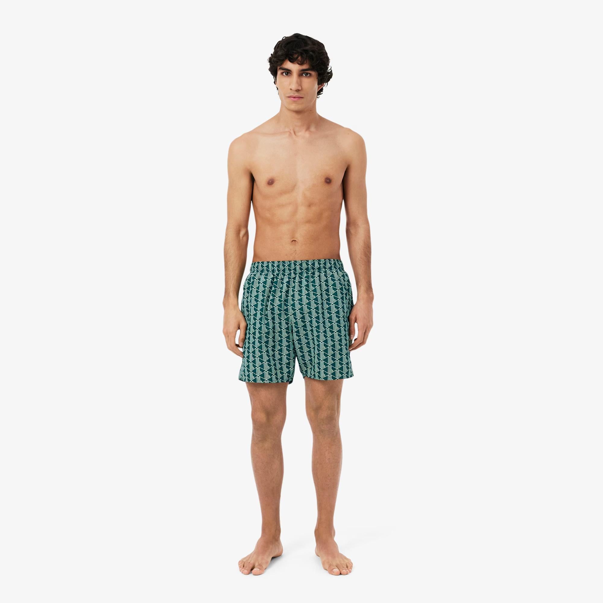 Boxer mare midi con stampa con monogramma MH9086 D1R LACOSTE 