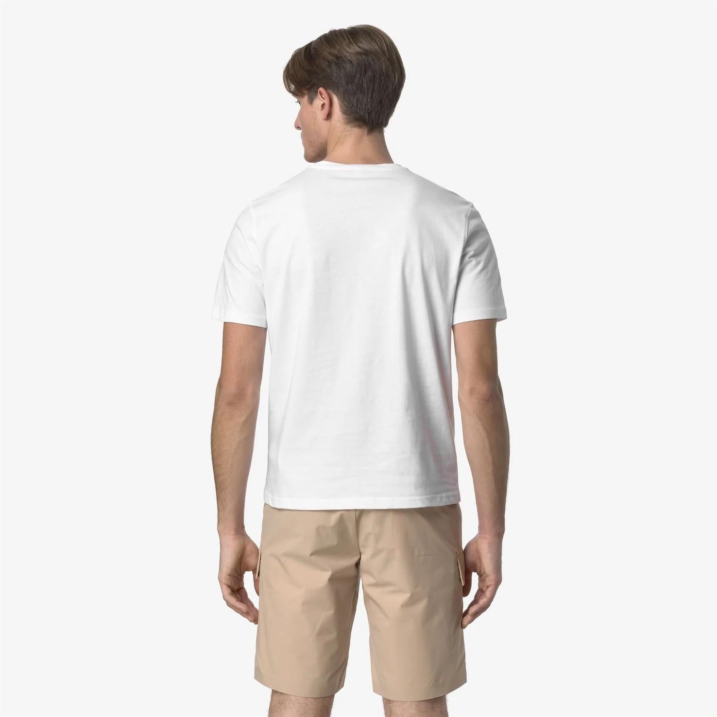 T-Shirt in Cotone Slim Fit Uomo Bianca con Taschino K31368W 001 K-WAY 