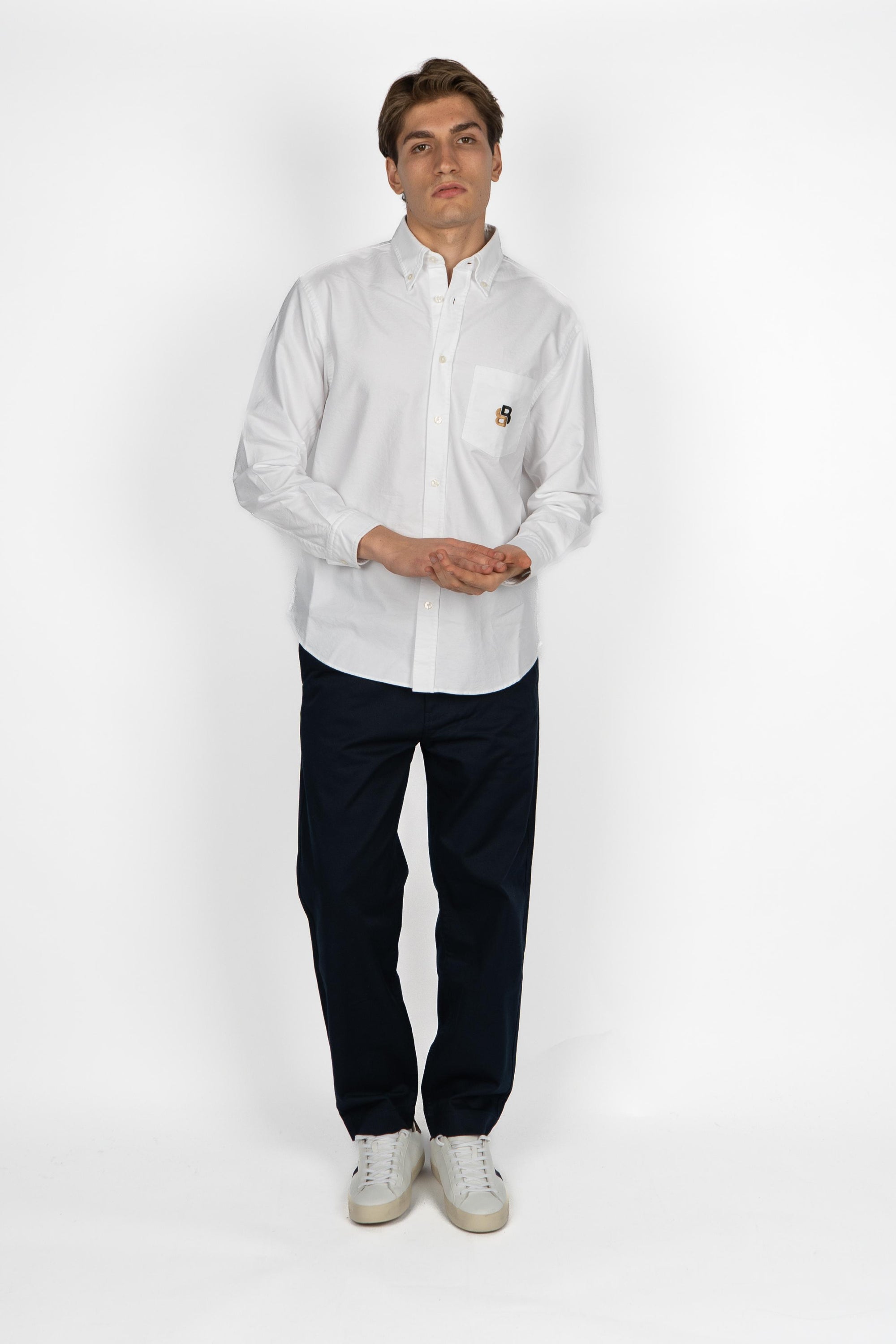 Camicia con logo Monogram double B 50545572 100 BOSS 