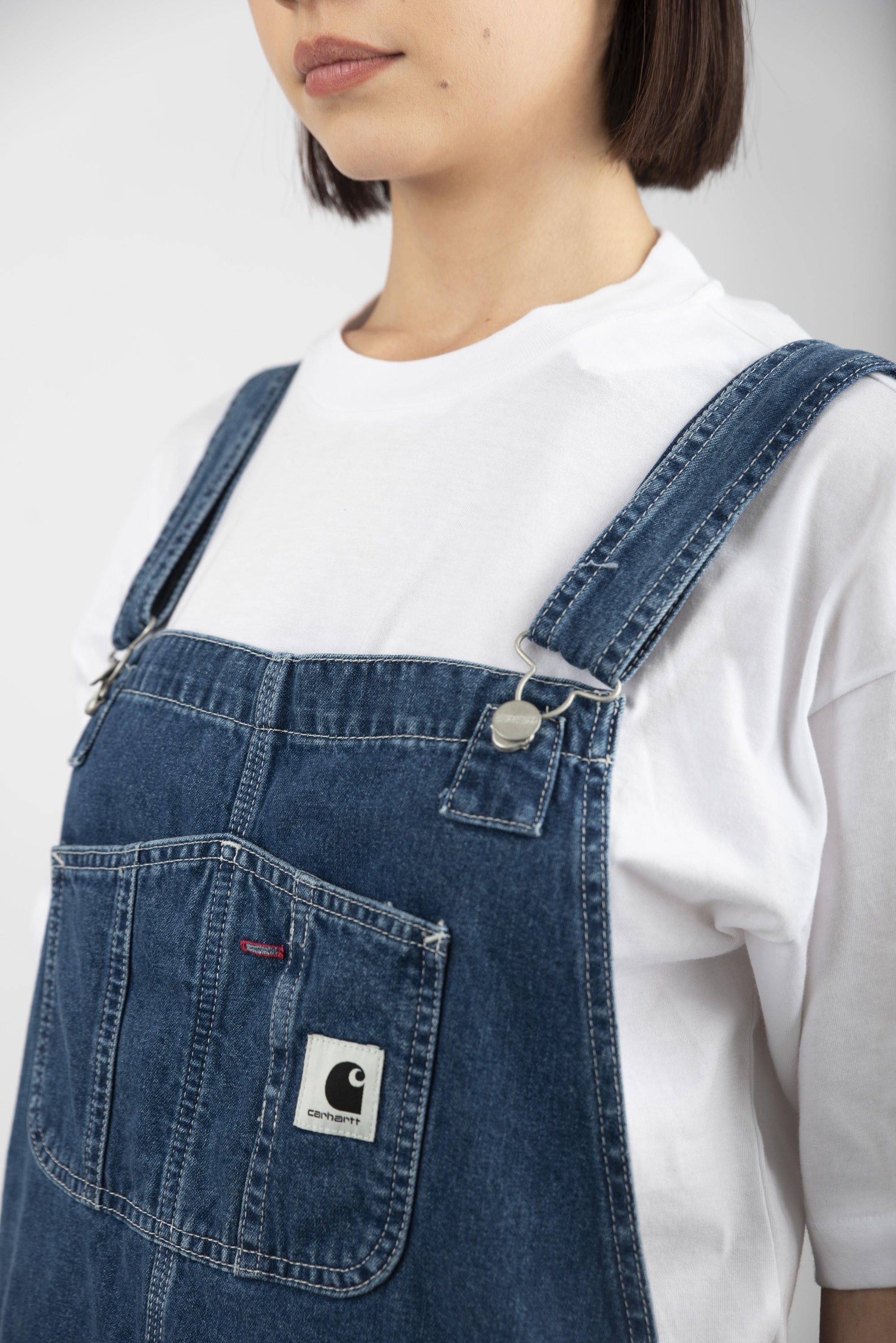 Salopette Women's Bib Overall Straight blue stone washed  I033018 0106 CARHARTT WIP 