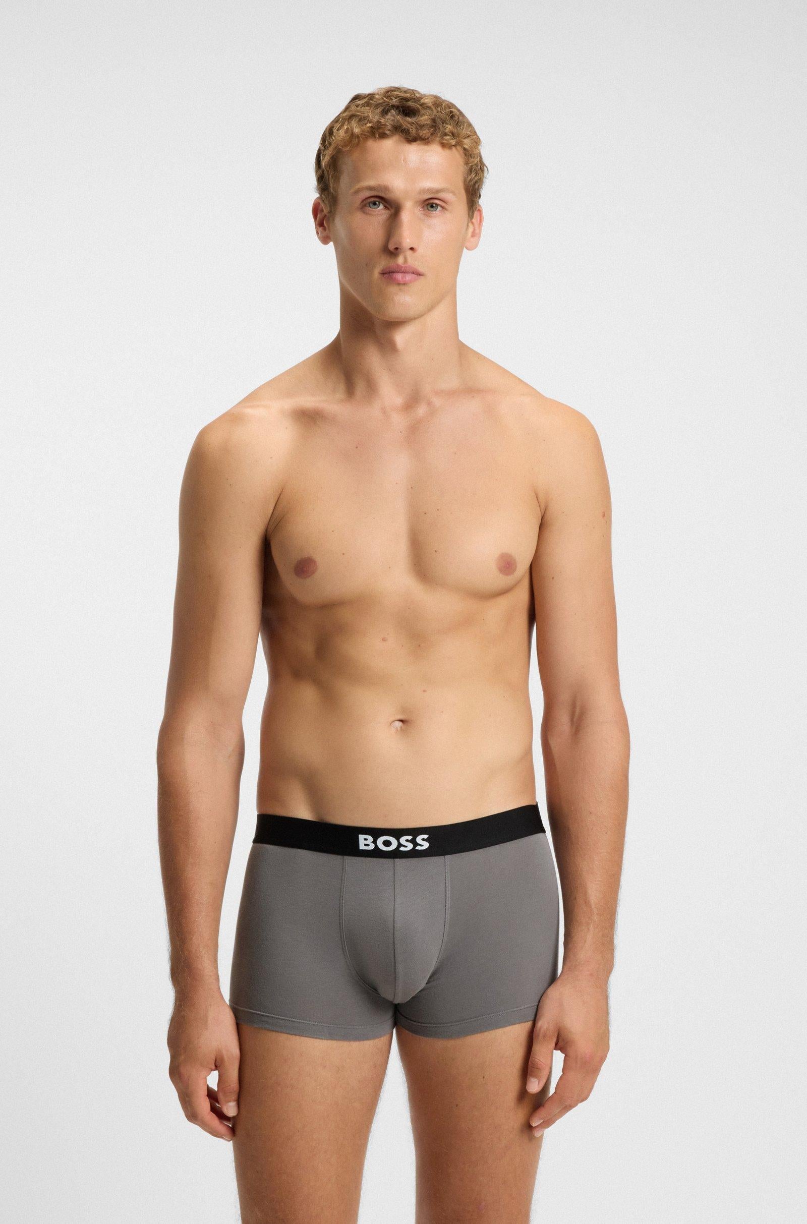 Boxer corti in cotone elasticizzato con logo in confezione da tre 50549832 281 BOSS 