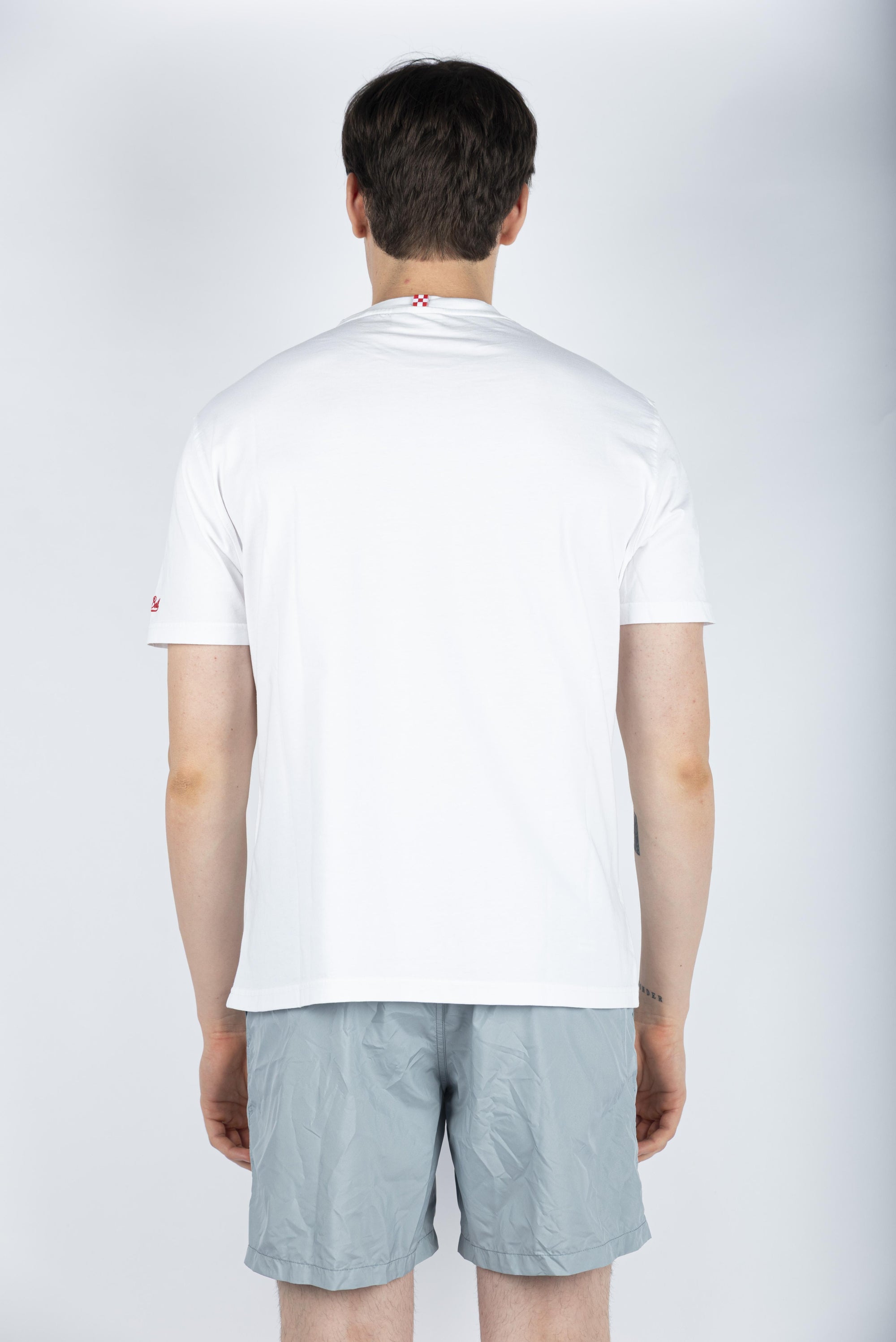 T-shirt in cotone con ricamo Aspetta e spera bianco Special Edition TSHM001 05246H MC2 SAINT BARTH 