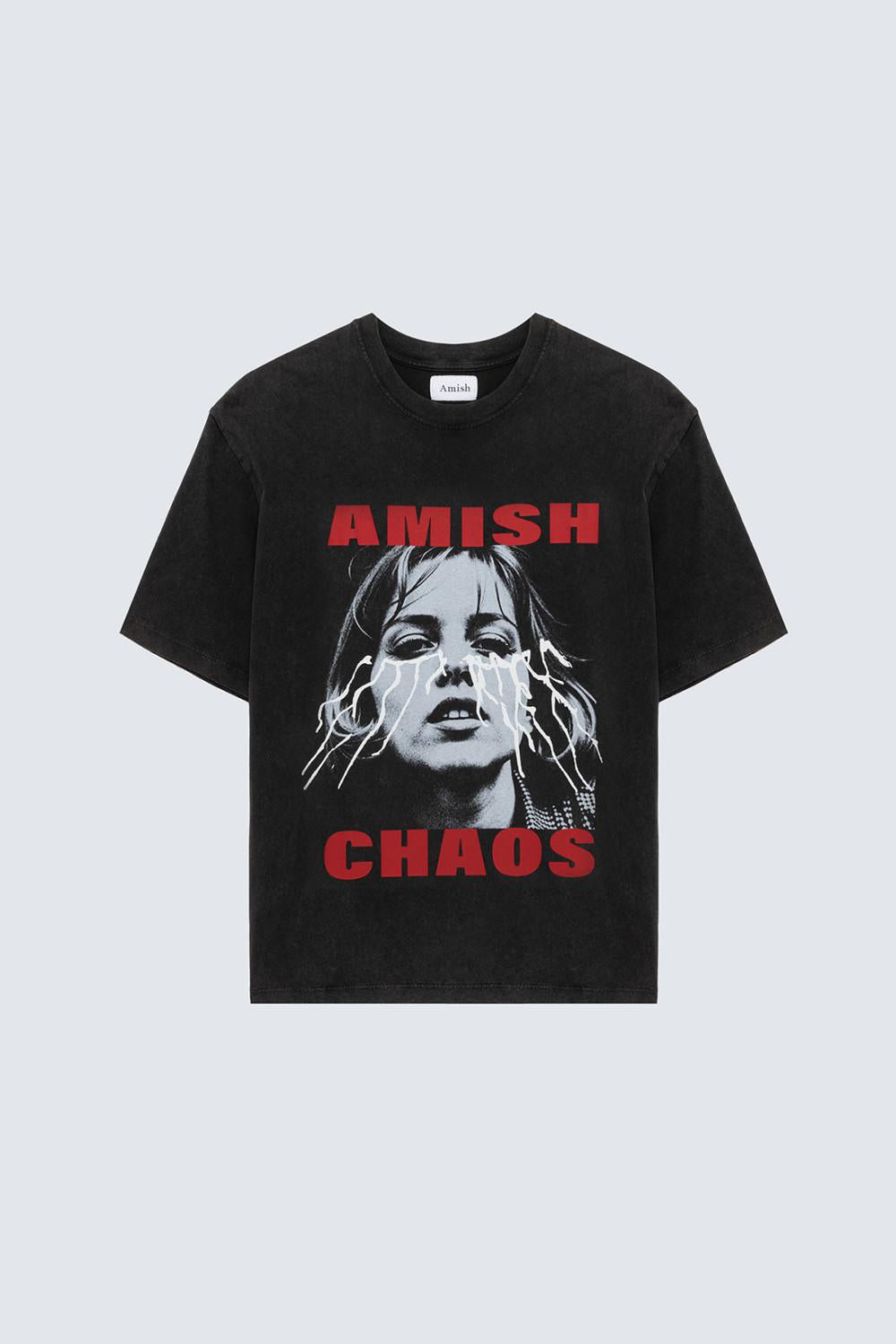 T-shirt girocollo con stampa chaos AMU146CN232154 C0020 AMISH 