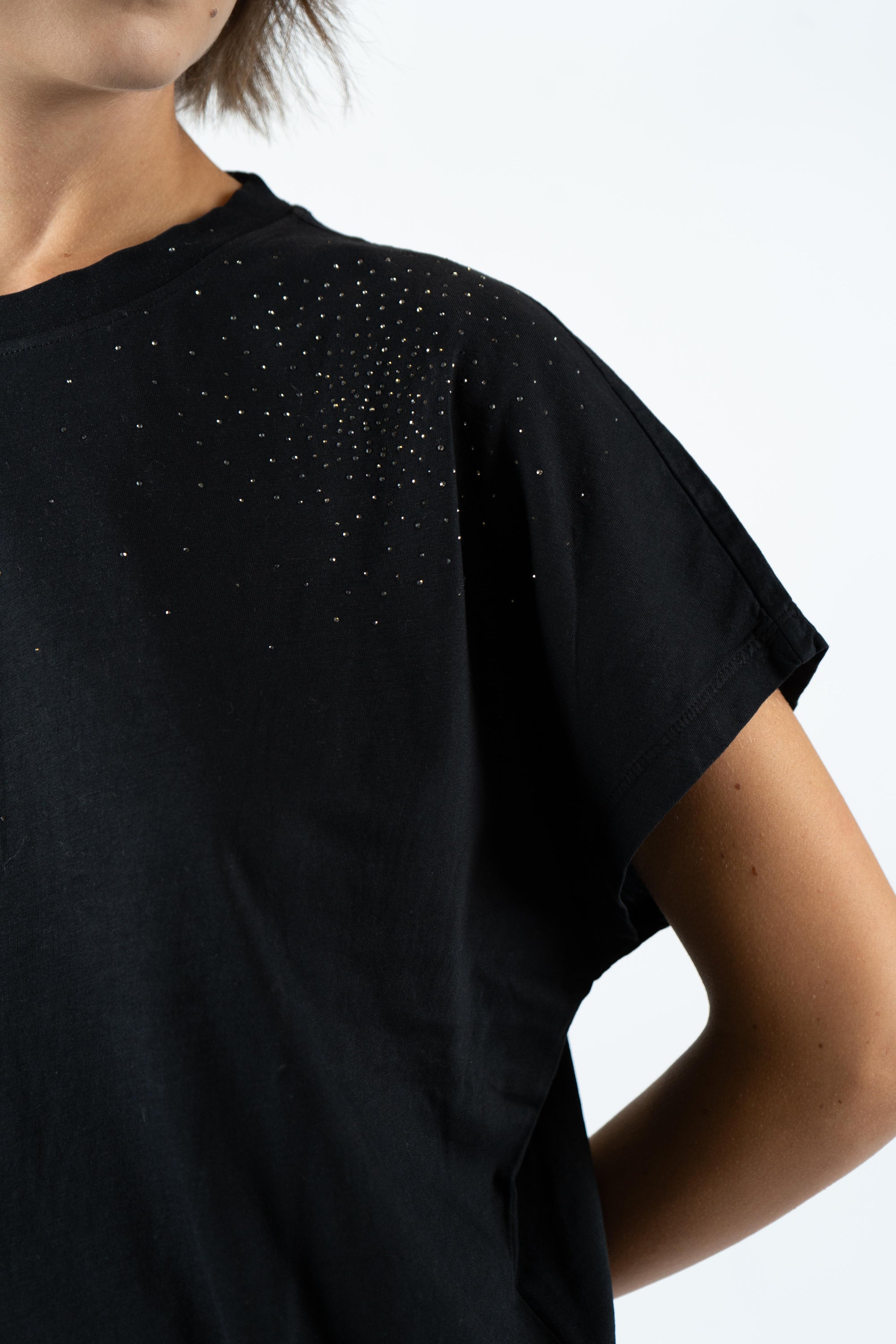 T-shirt con arte a cristallo in jersey di cotone 50547797 002 BOSS 