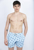 Costume classico elasticizzato Comfort Light con stampa granchietti azzurro