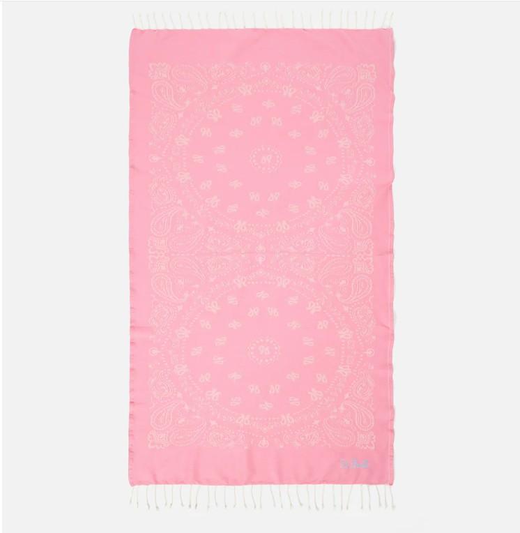 Telo mare Foutas in cotone jacquard con fantasia bandana rosa FOUT009 02704L MC2 SAINT BARTH 