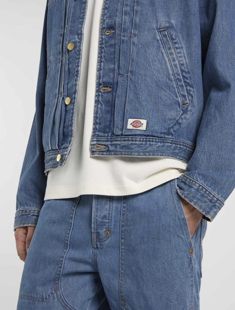 Giacca trucker in denim con pieghe DK0A87O9 ACV1 DICKIES 