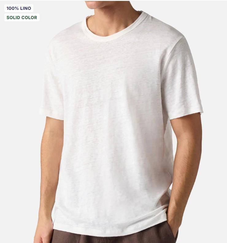 T-shirt Ecstasea in puro lino panna con logo ricamato ECS0003 00138L MC2 SAINT BARTH 