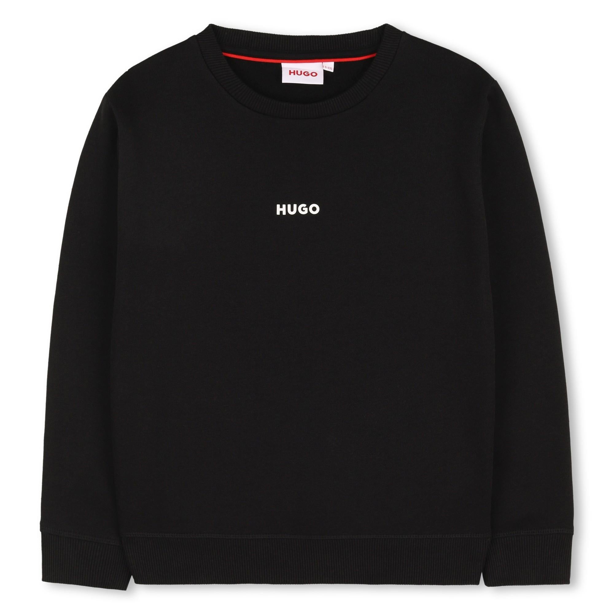 Felpa in pile di misto cotone con logo stampato G00447 09BA HUGO 