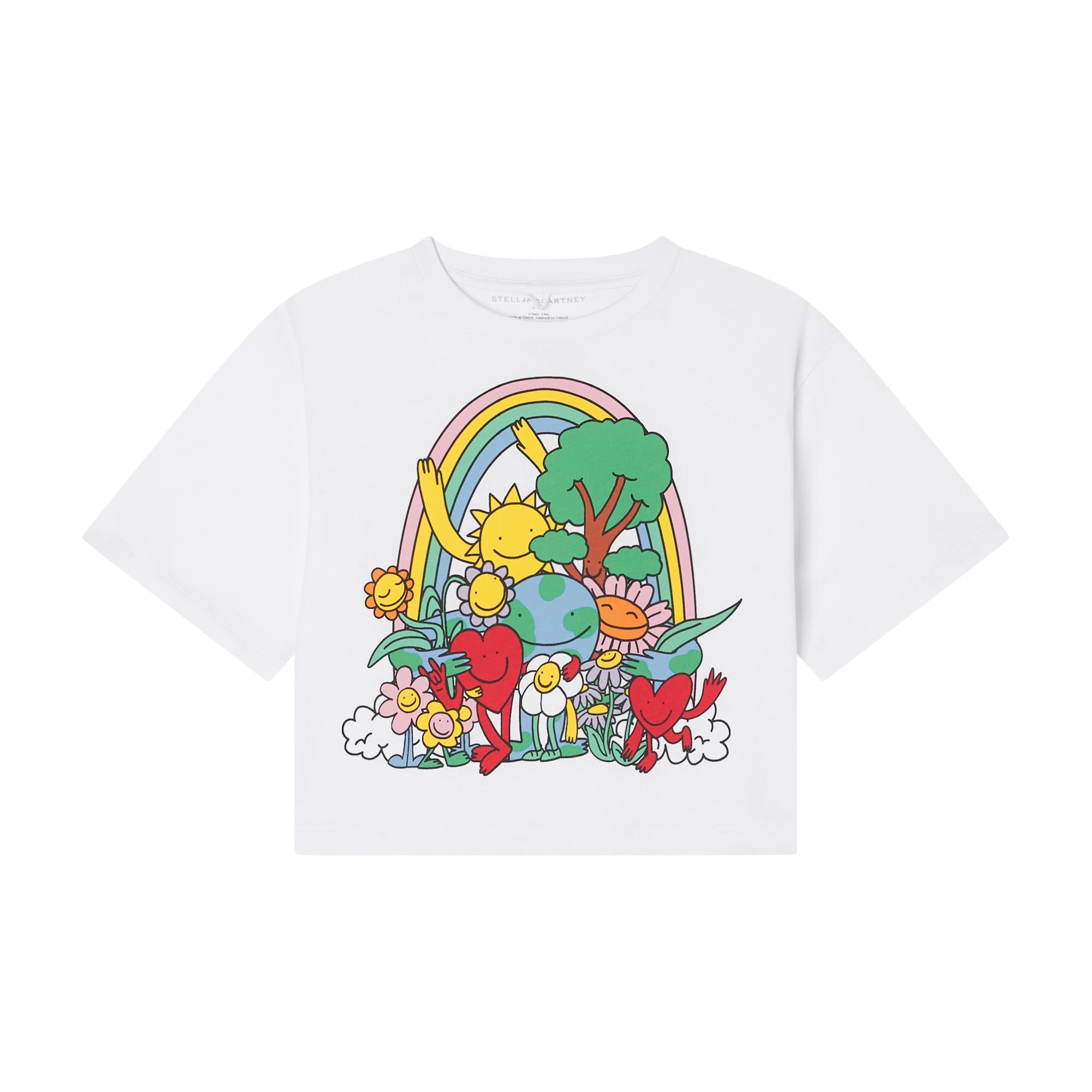 T-Shirt Corta con Grafica Amici della Terra TX8A11Z0434 100 STELLA MCCARTNEY 