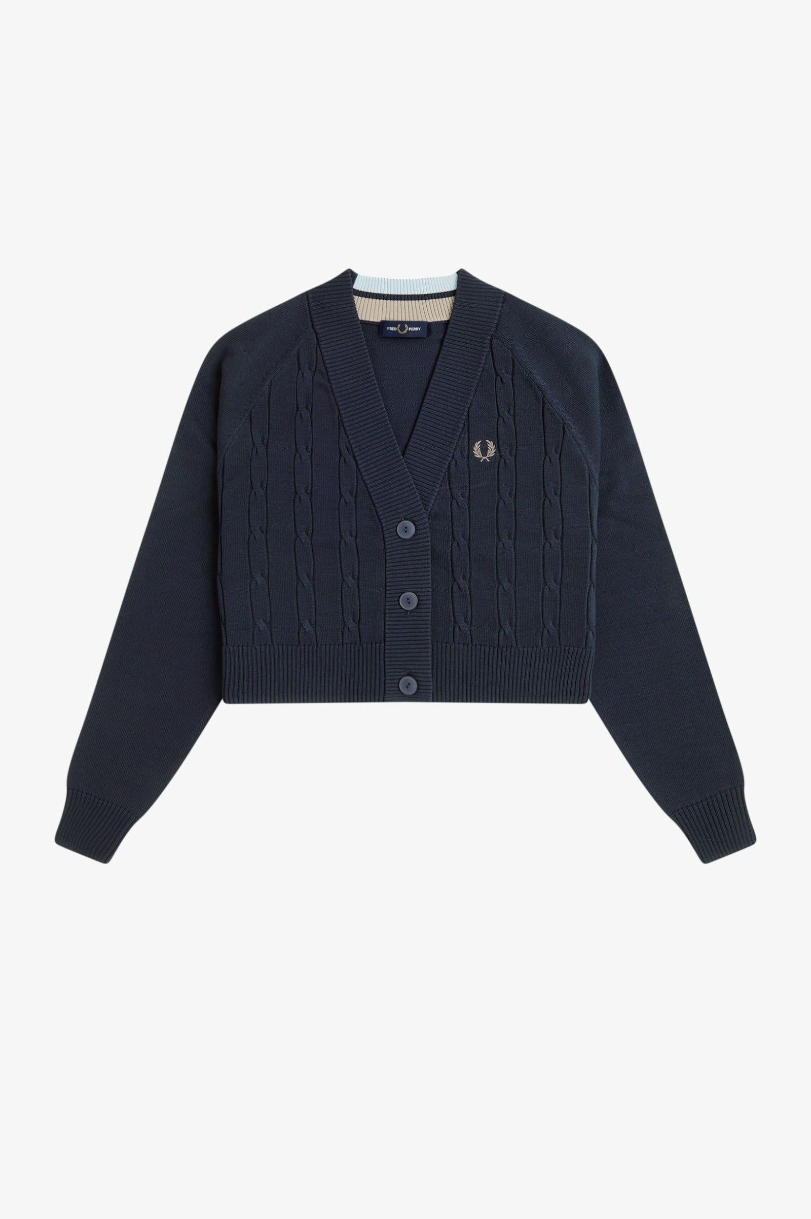 Cardigan a trecce K110355 608 FRED PERRY 