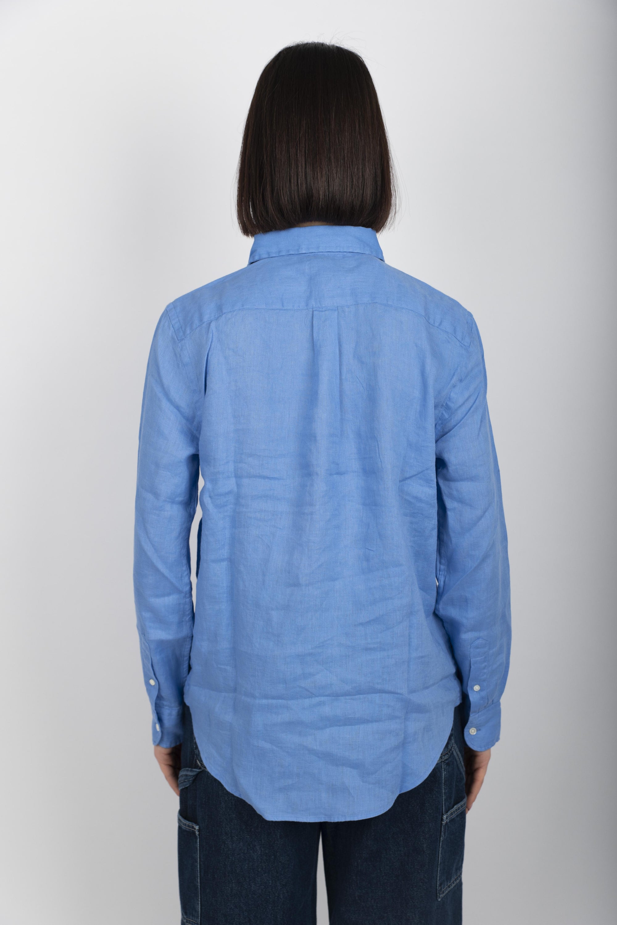 Camicia in lino Classic Fit blu medio 211970730 006 POLO RALPH LAUREN 