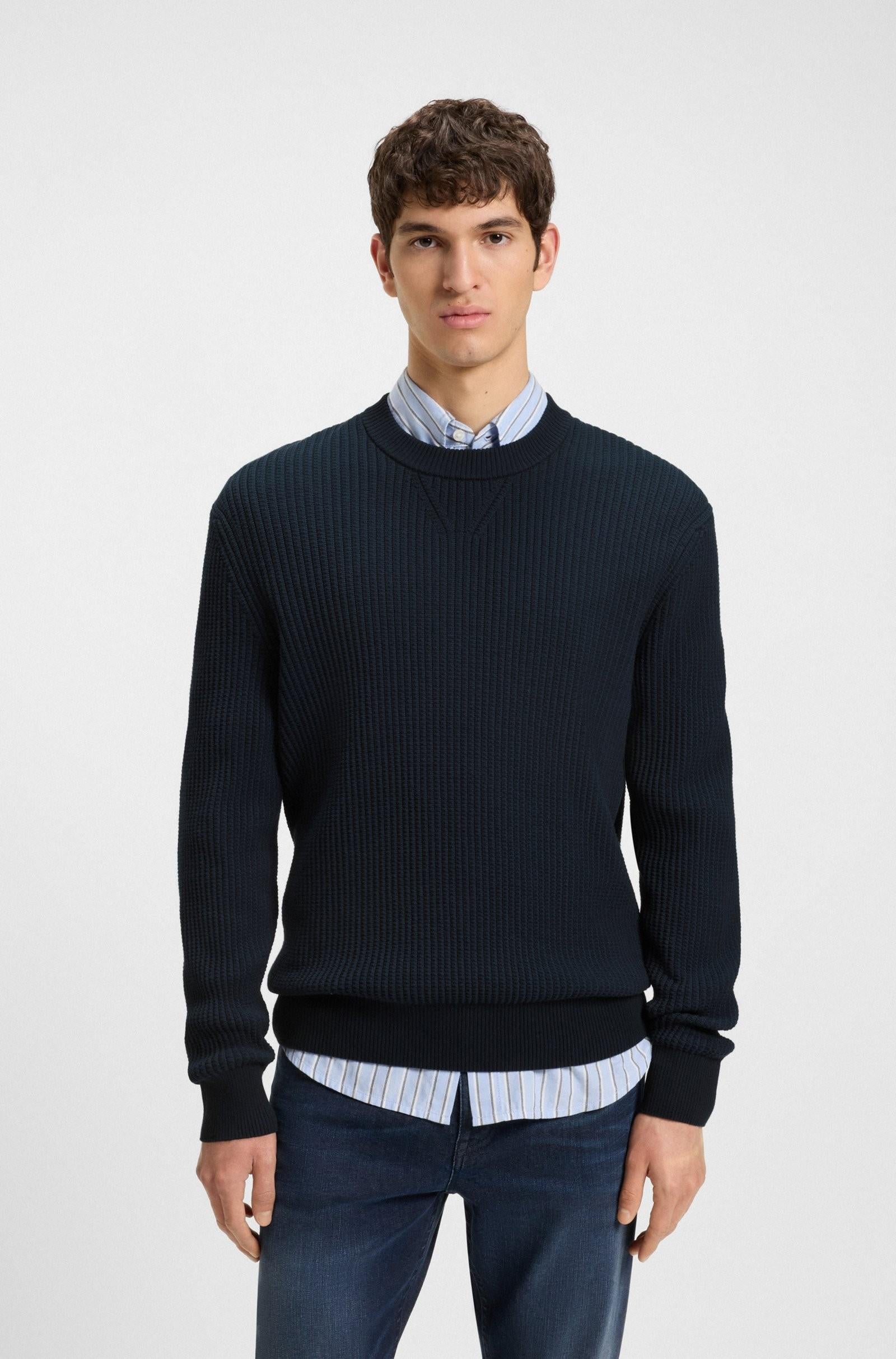 Maglione in misto cotone con lavorazione 3D 50543693 404 BOSS 